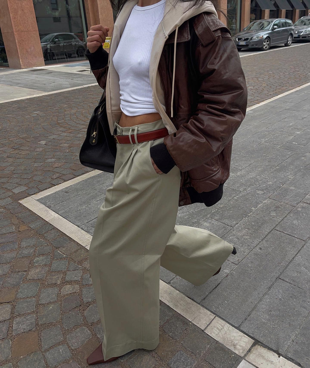 Ultra wide leg cotton trousers