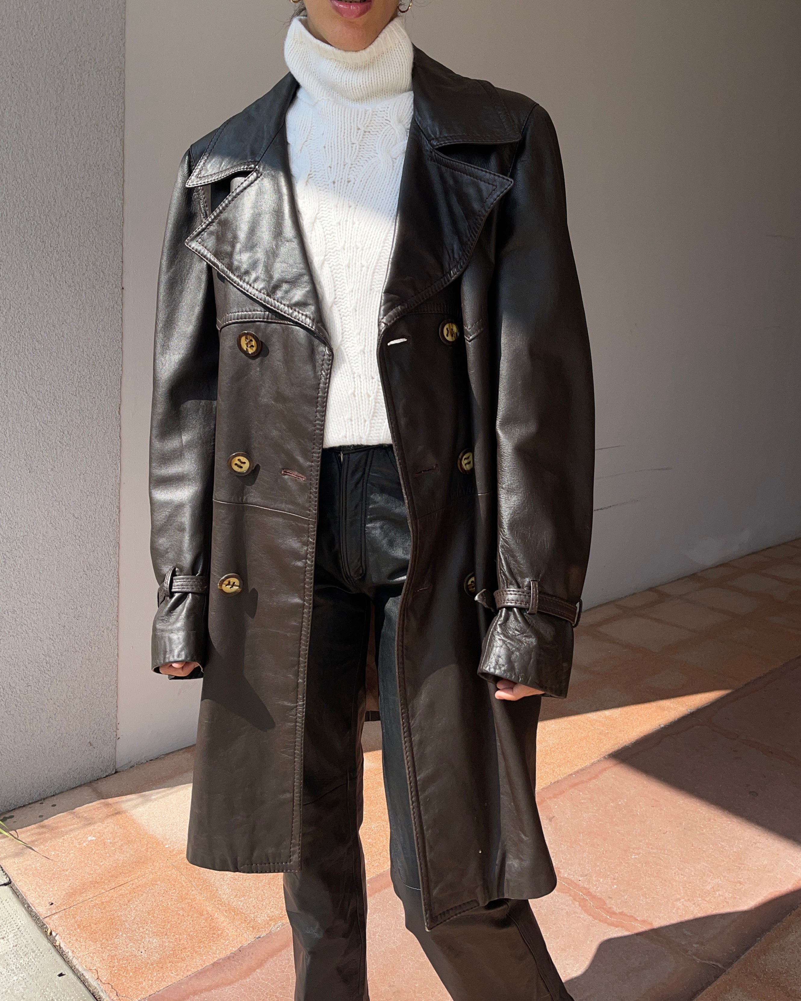 Chocolate Leather trench