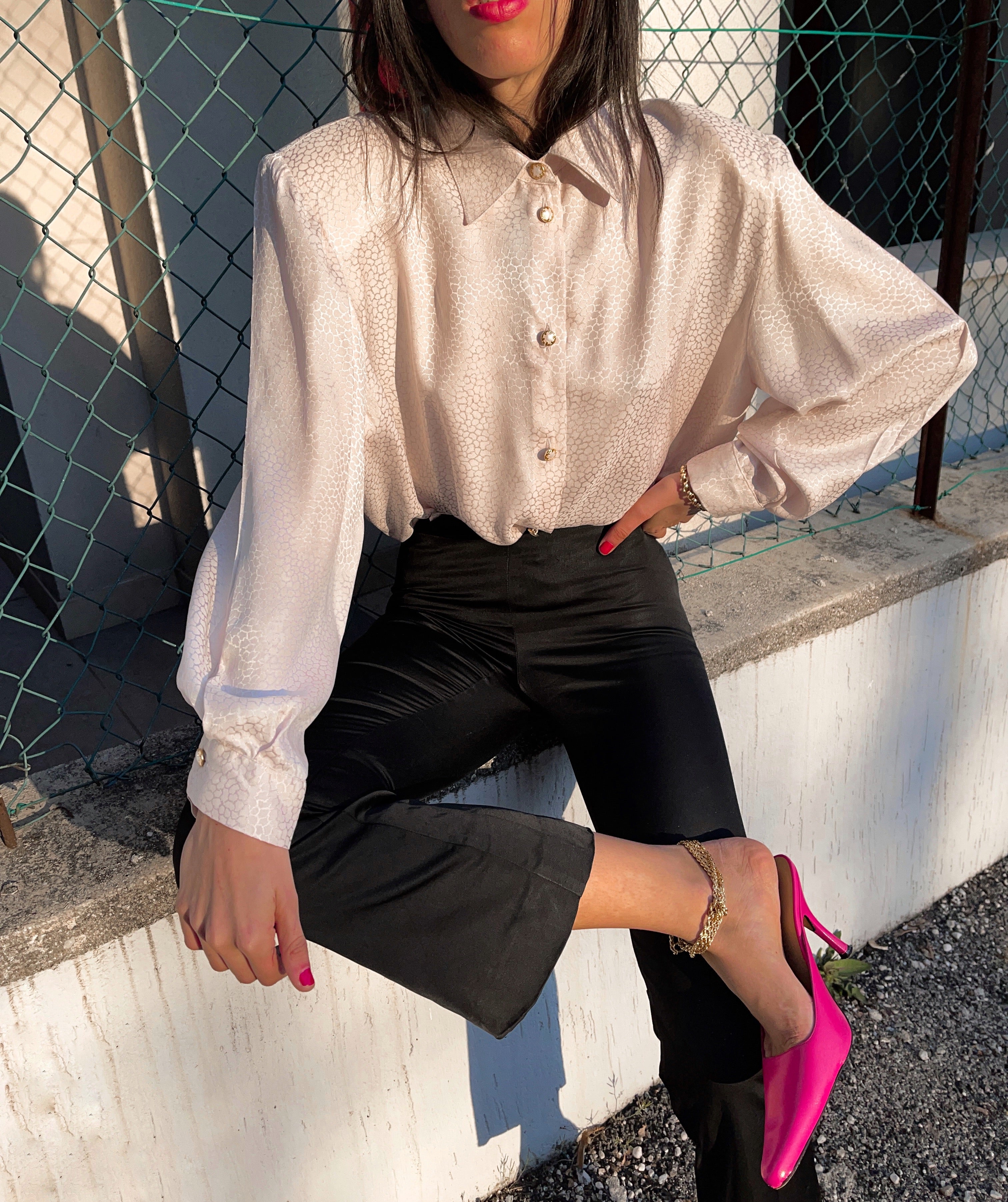 100% JACQUARD SILK SHIRT