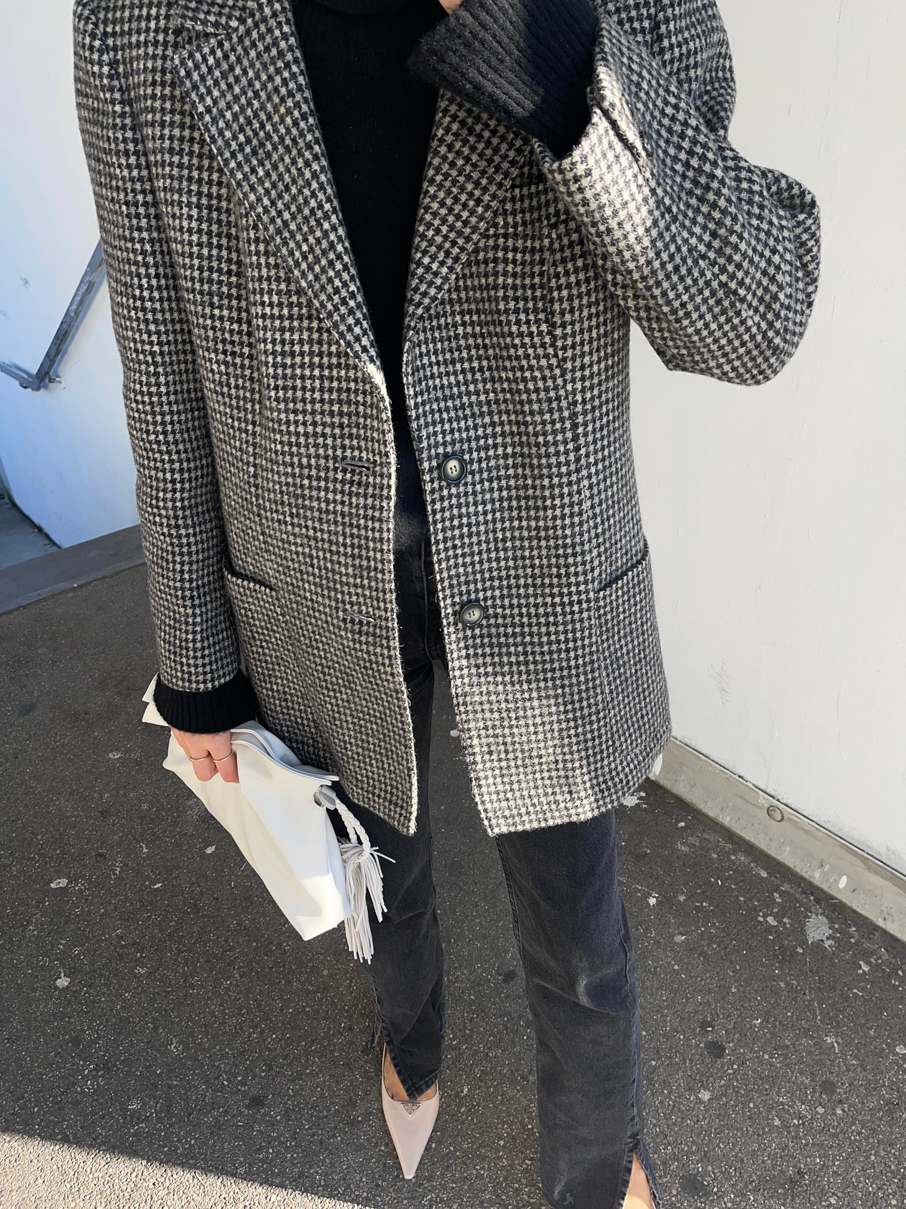 Pied de poule wool blazer