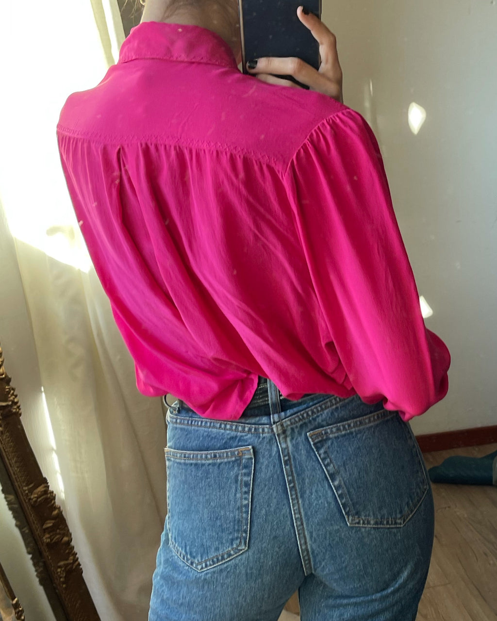 Camicia fucsia seta