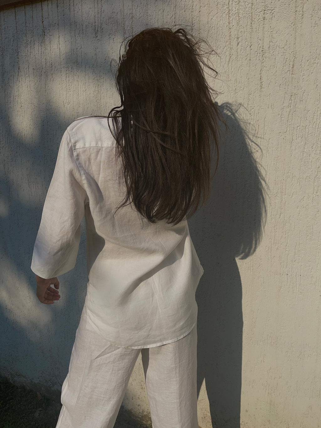 100 linen embroided shirt