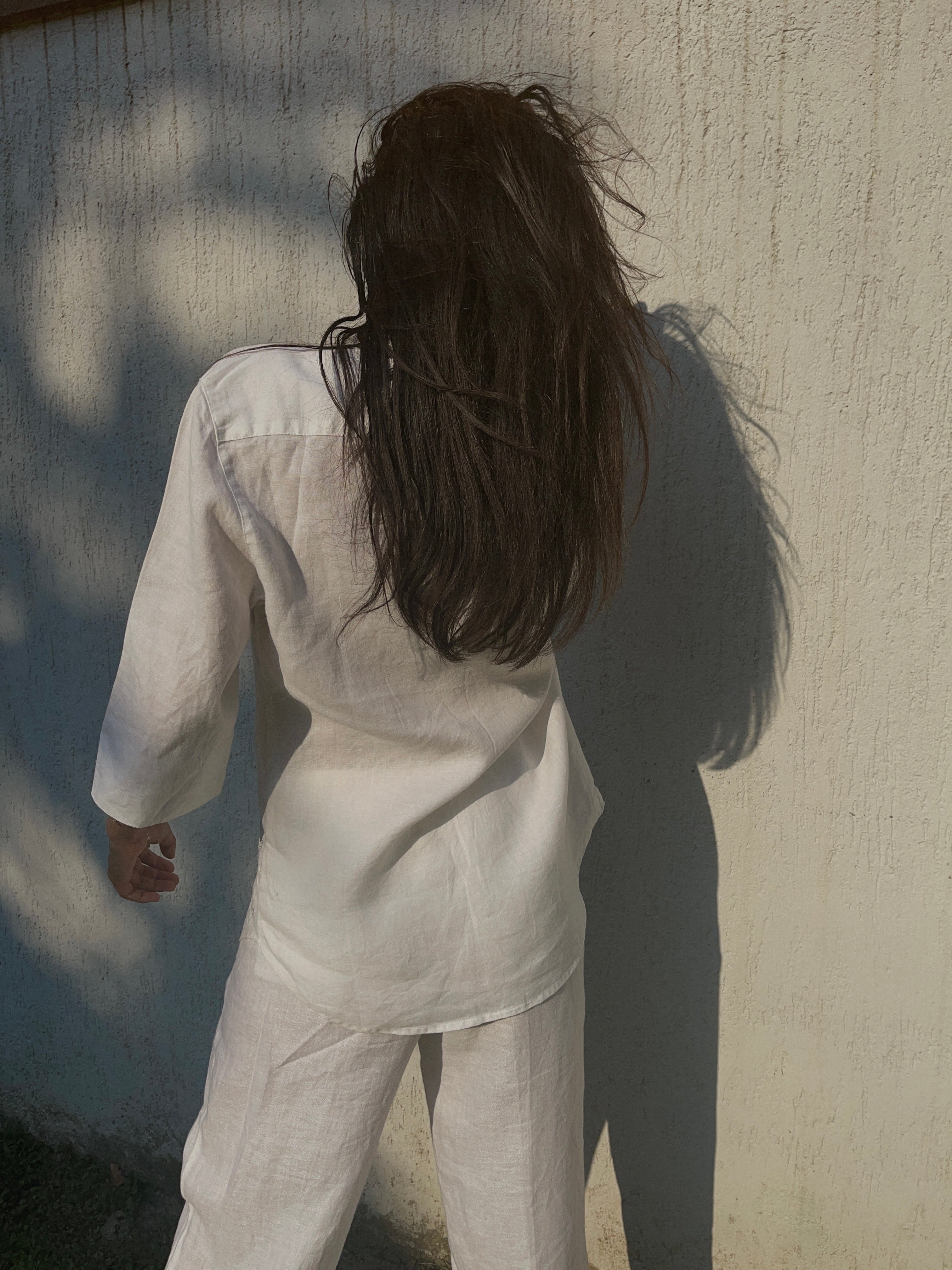 100 linen embroided shirt