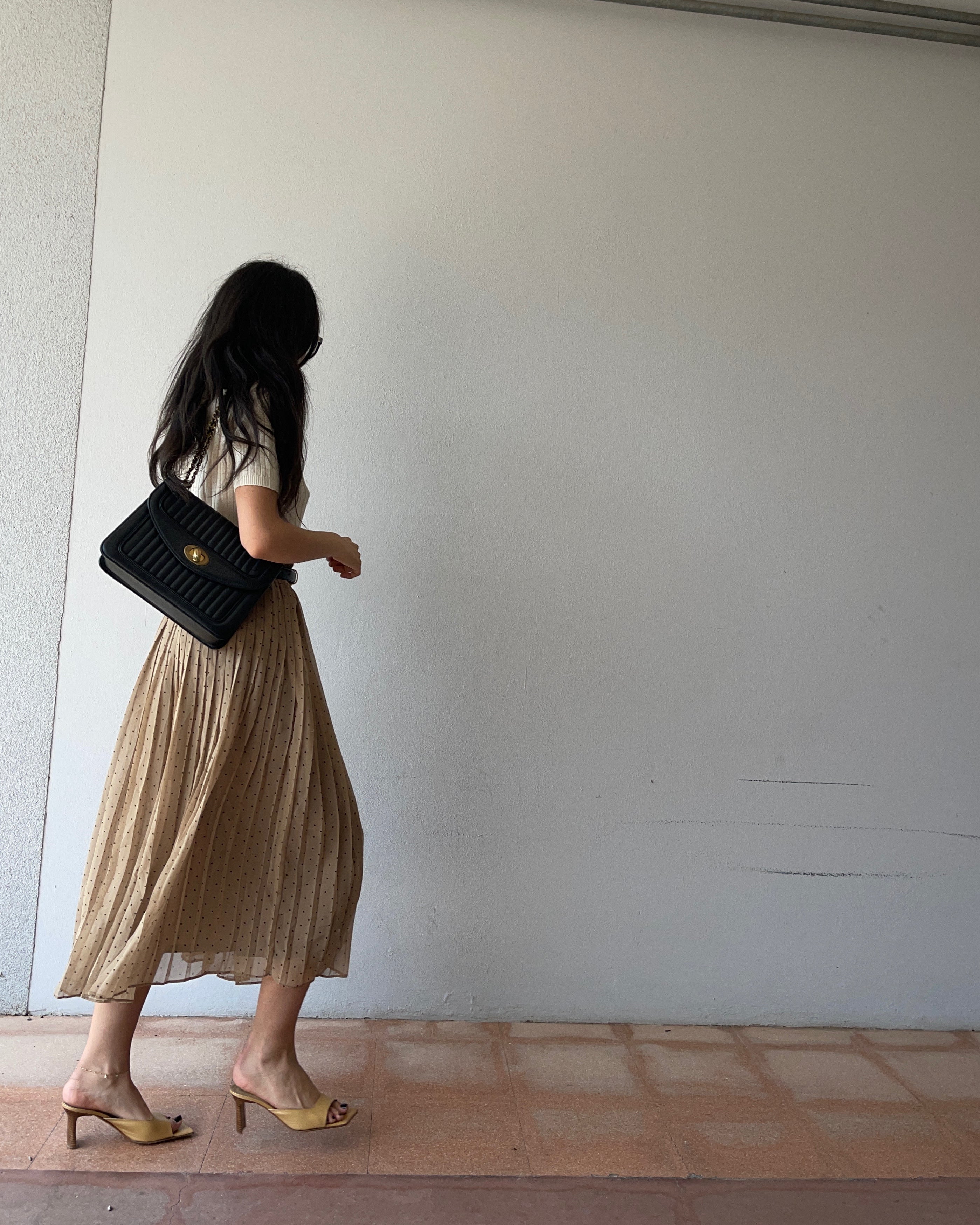 Pois midi skirt
