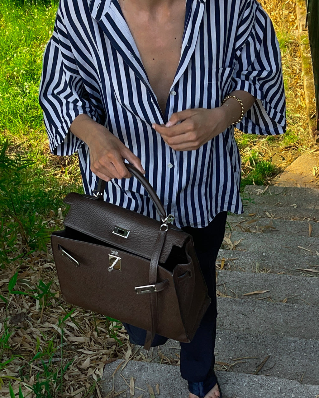 100 silk striped shirt