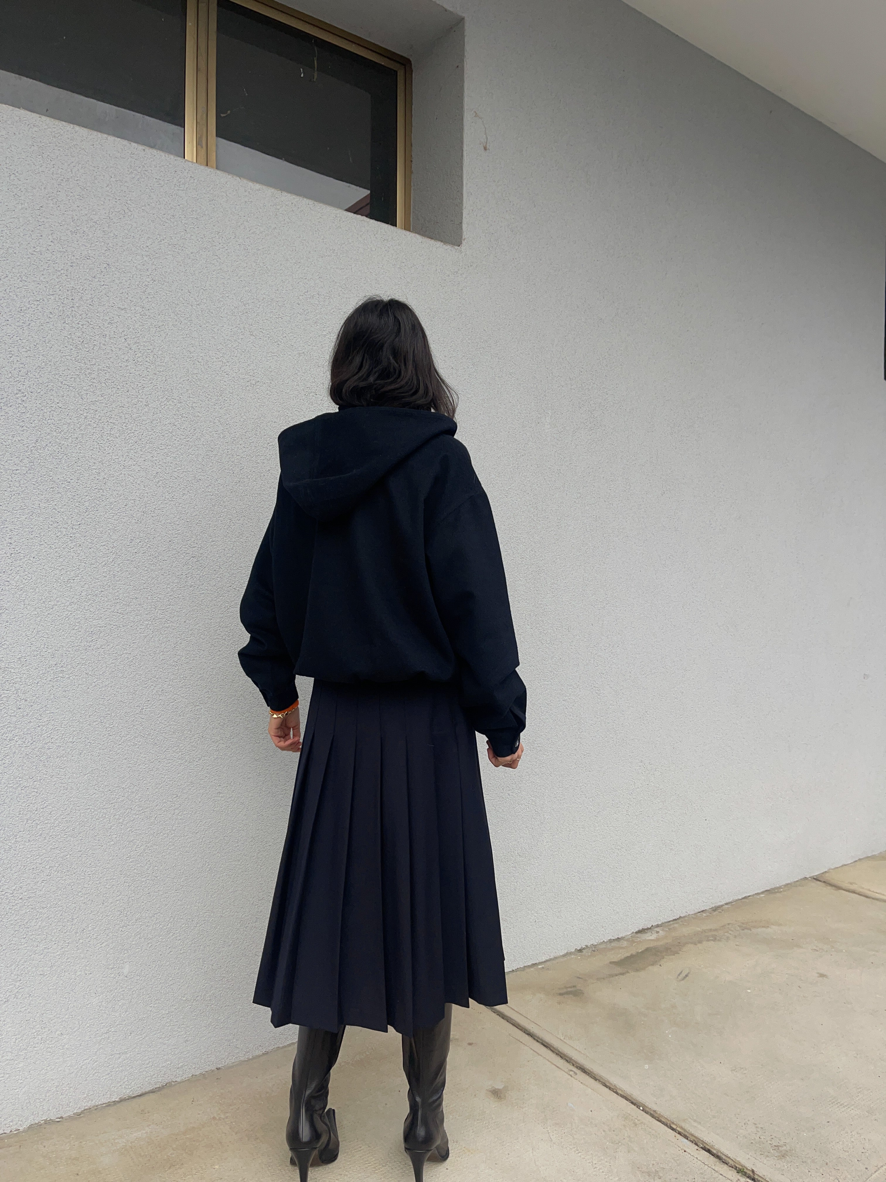 Pure wool blue hoodie