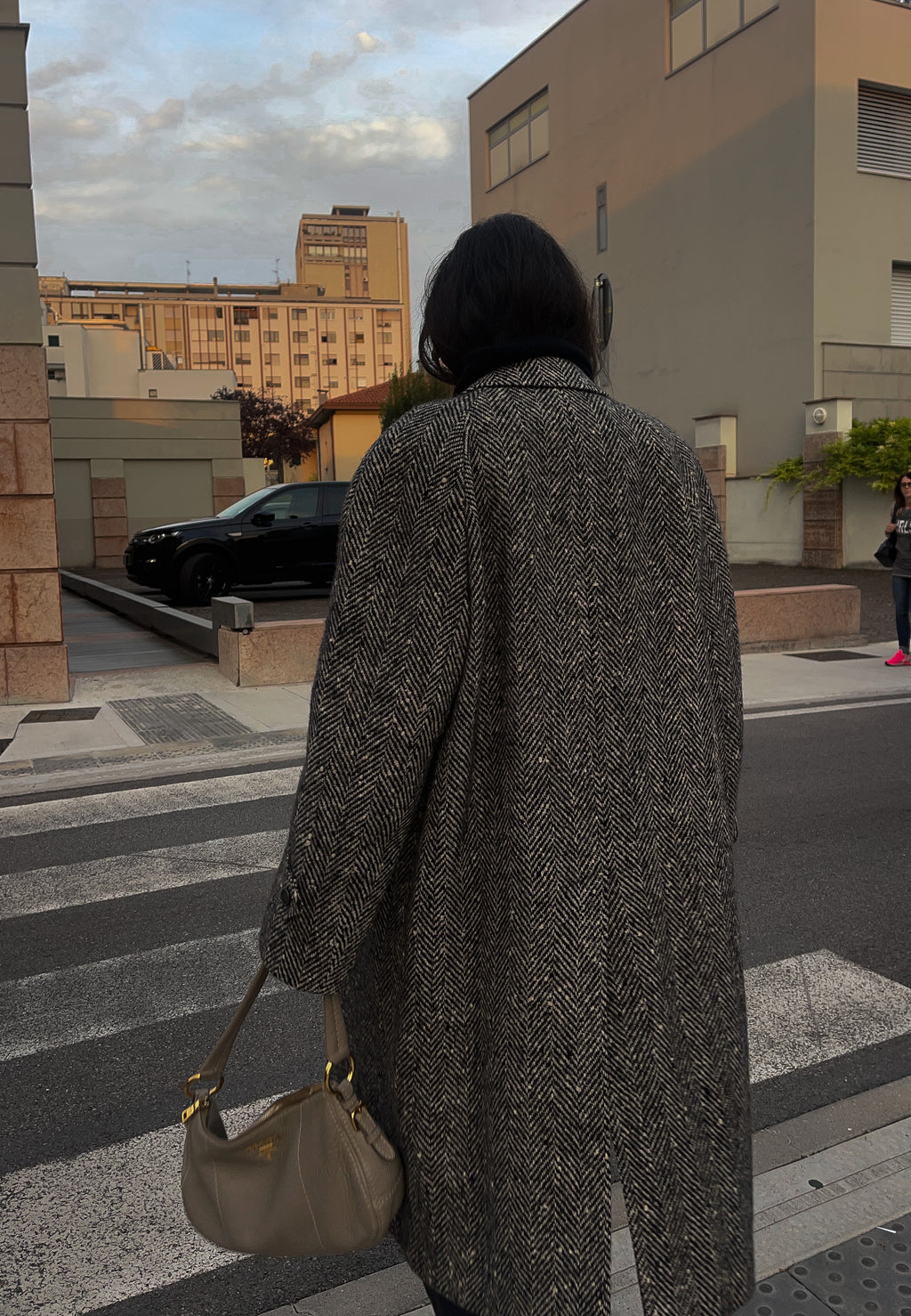 Cappotto spigato lana
