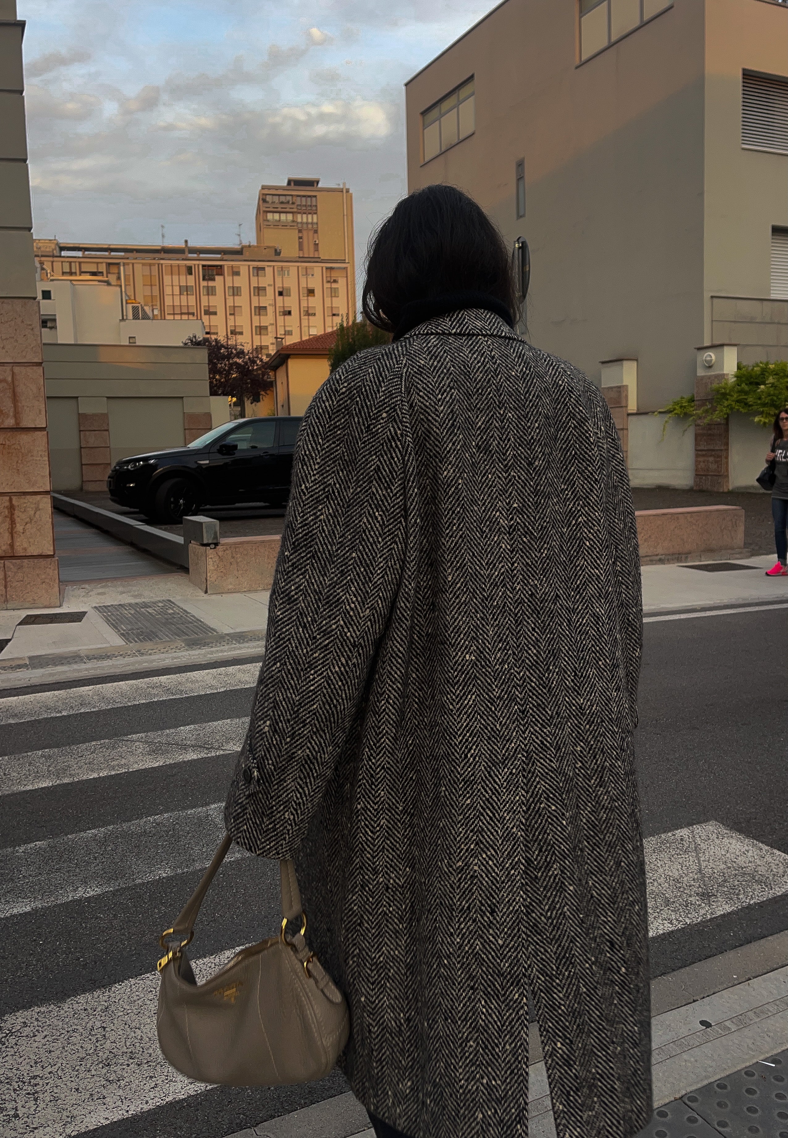 Cappotto spigato lana