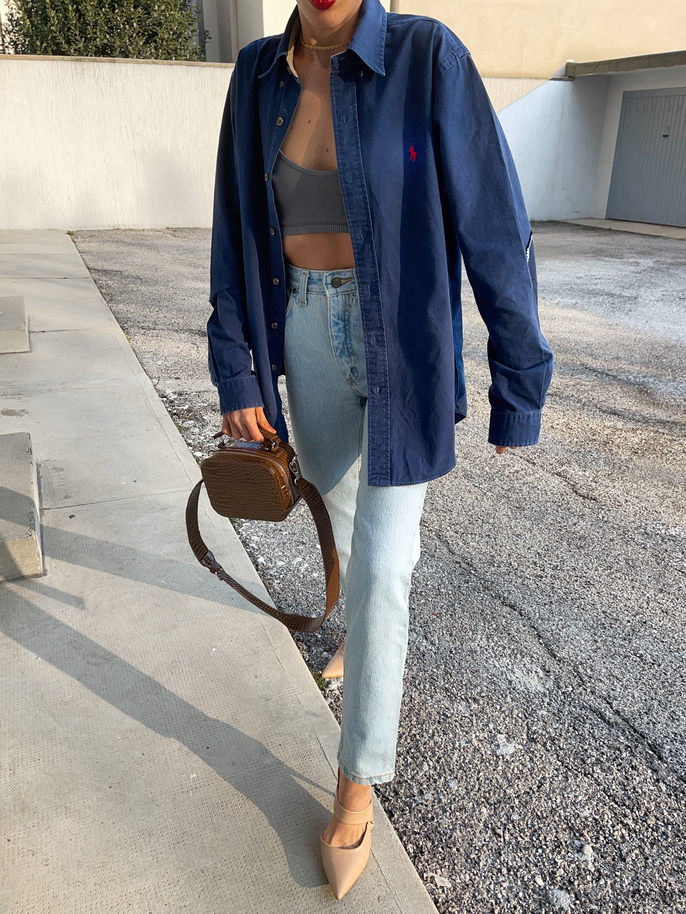 100% cotton blue  Ralph Lauren button down shirt