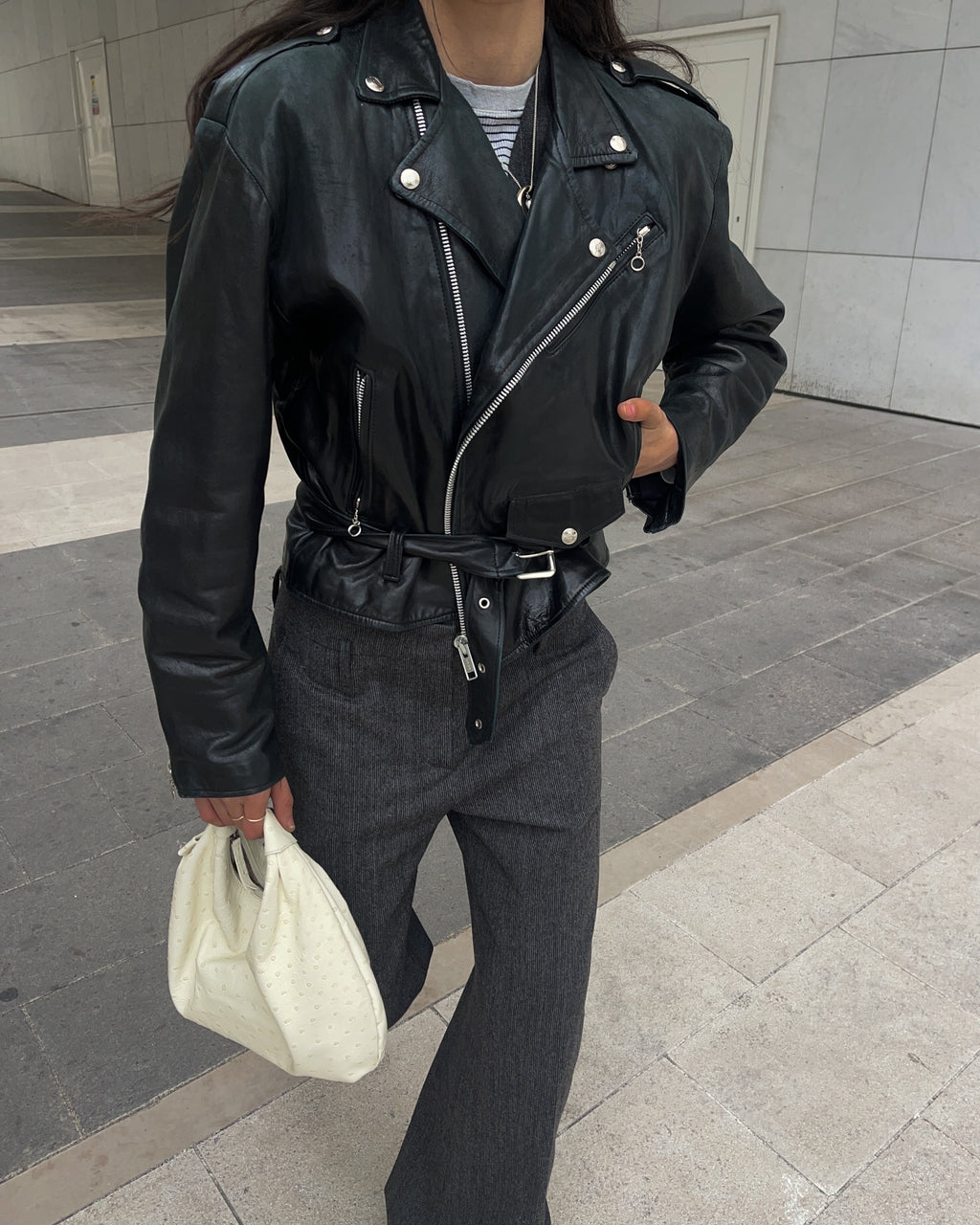 Chiodo vintage pelle