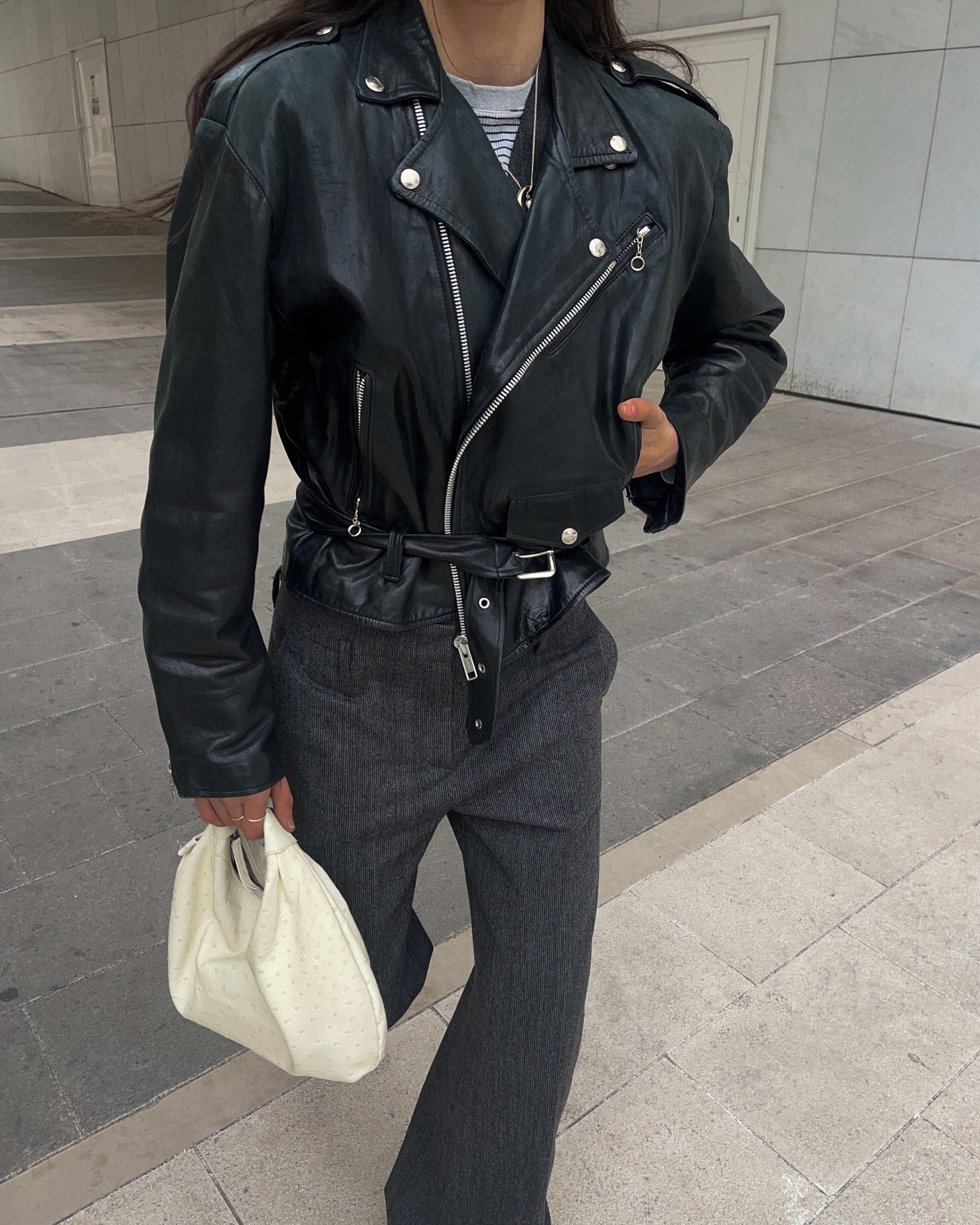 Chiodo vintage pelle