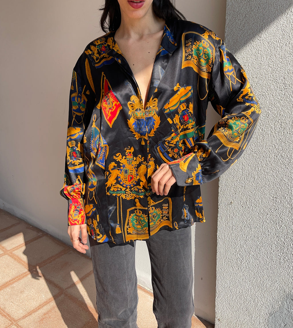 100 silk escada shirt