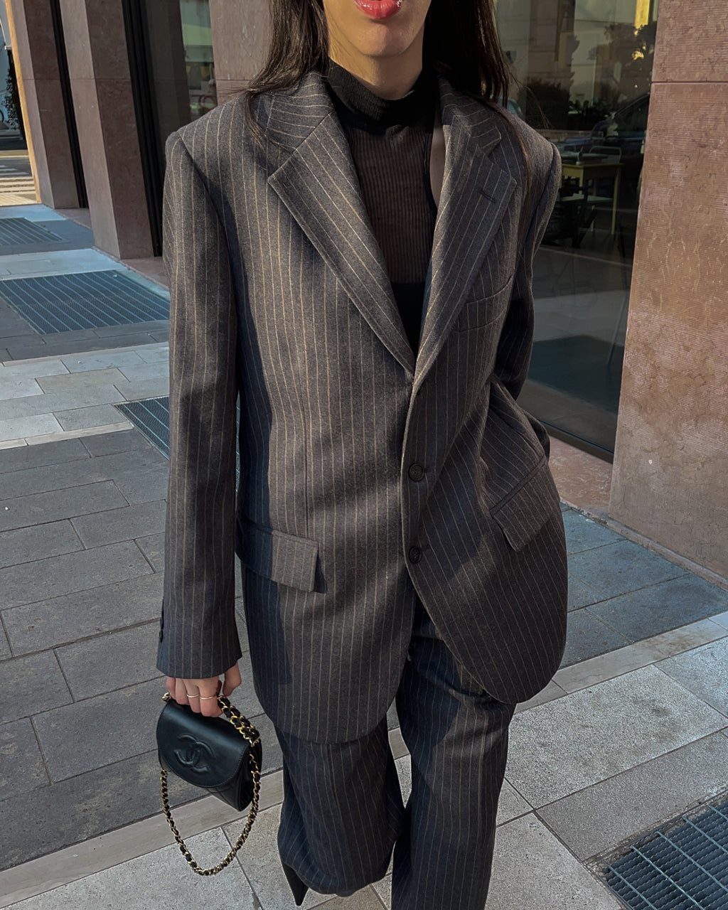 Grey gessato man suit