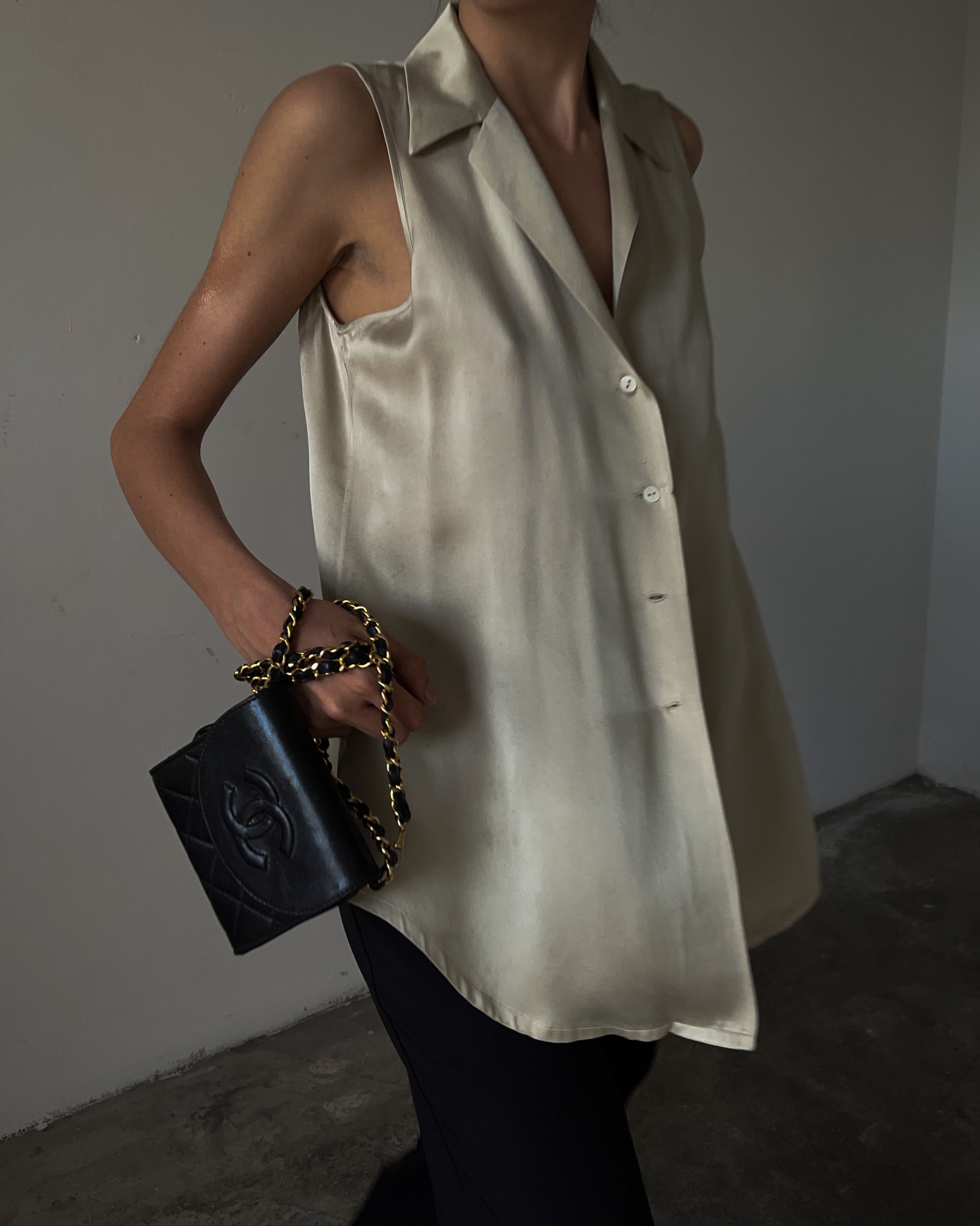 100% liquid silk FRETTE top