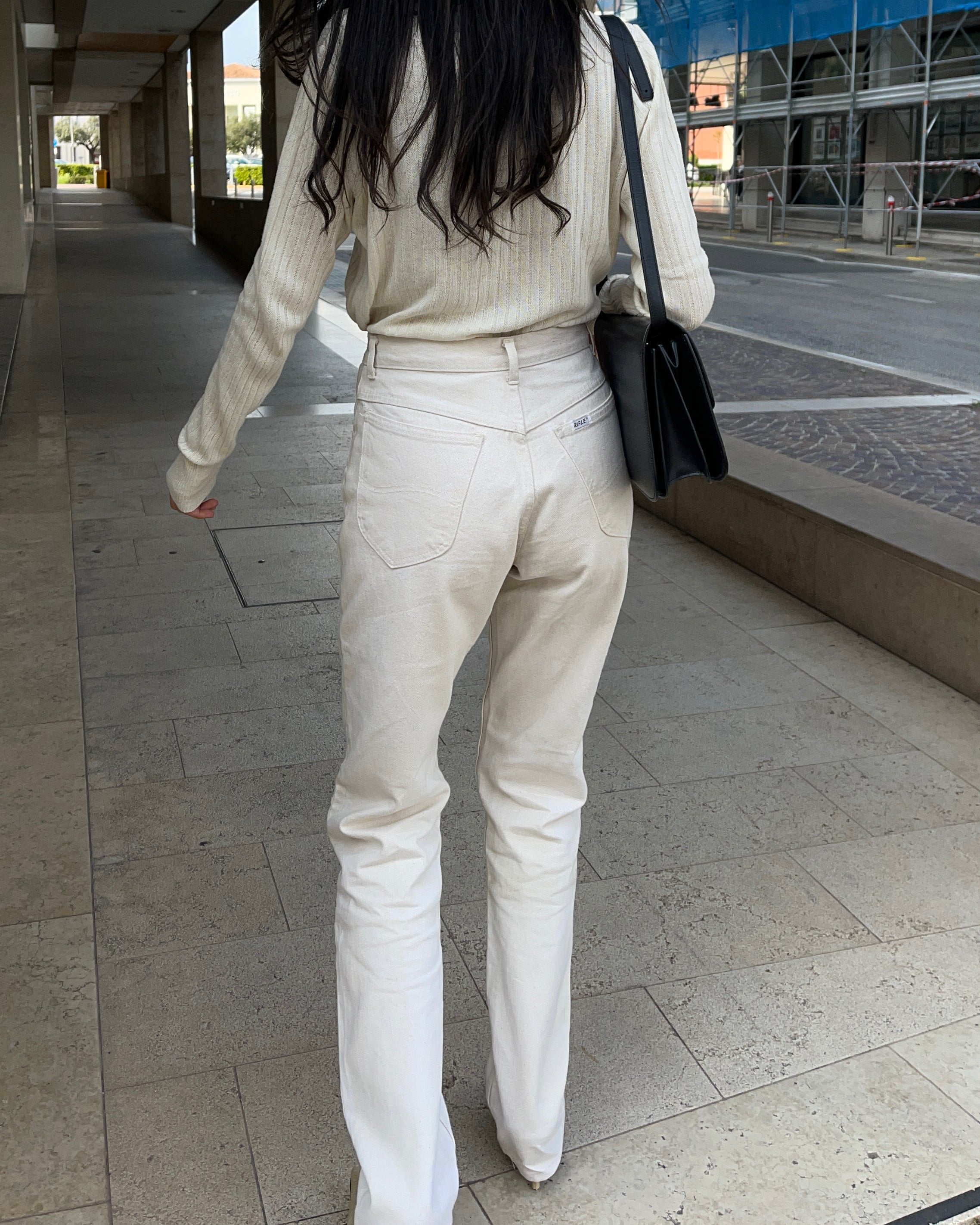 White rifle jeans