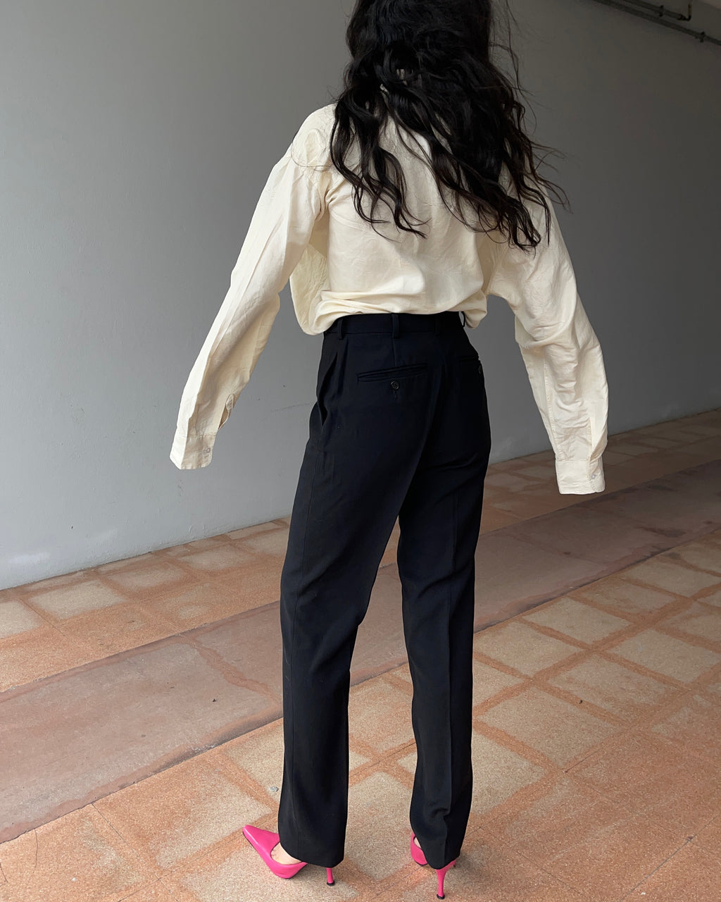 Moschino black wool trousers