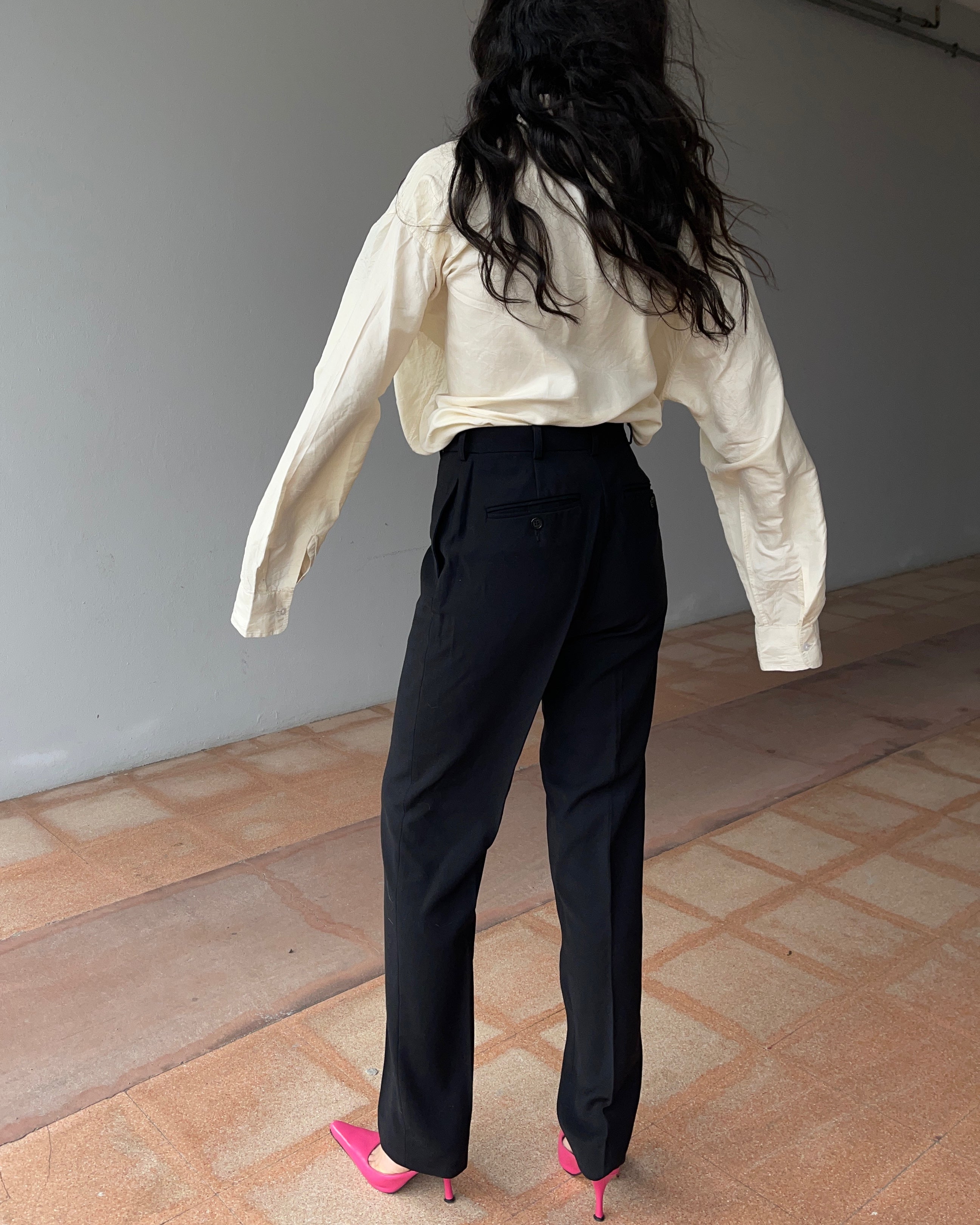Moschino black wool trousers