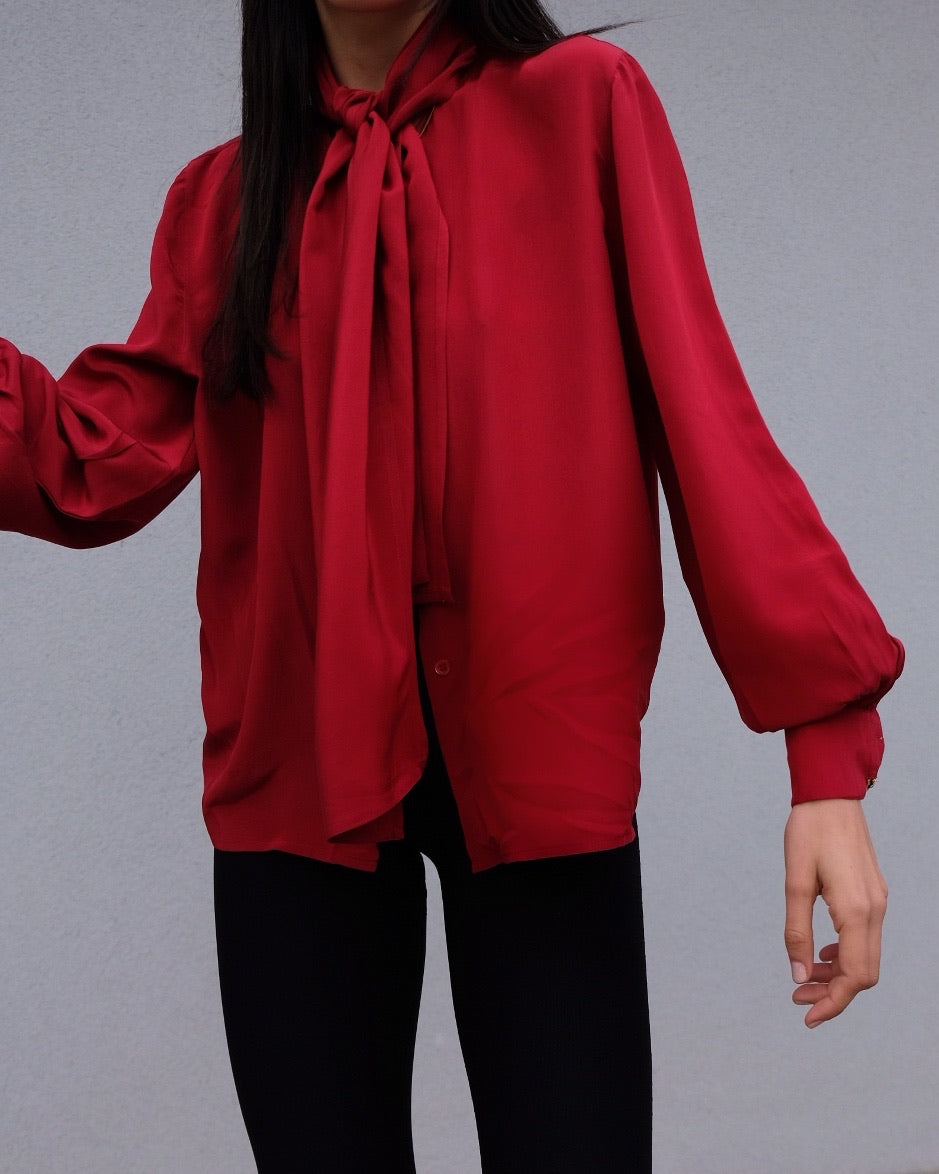Camicia 100% seta fiocco