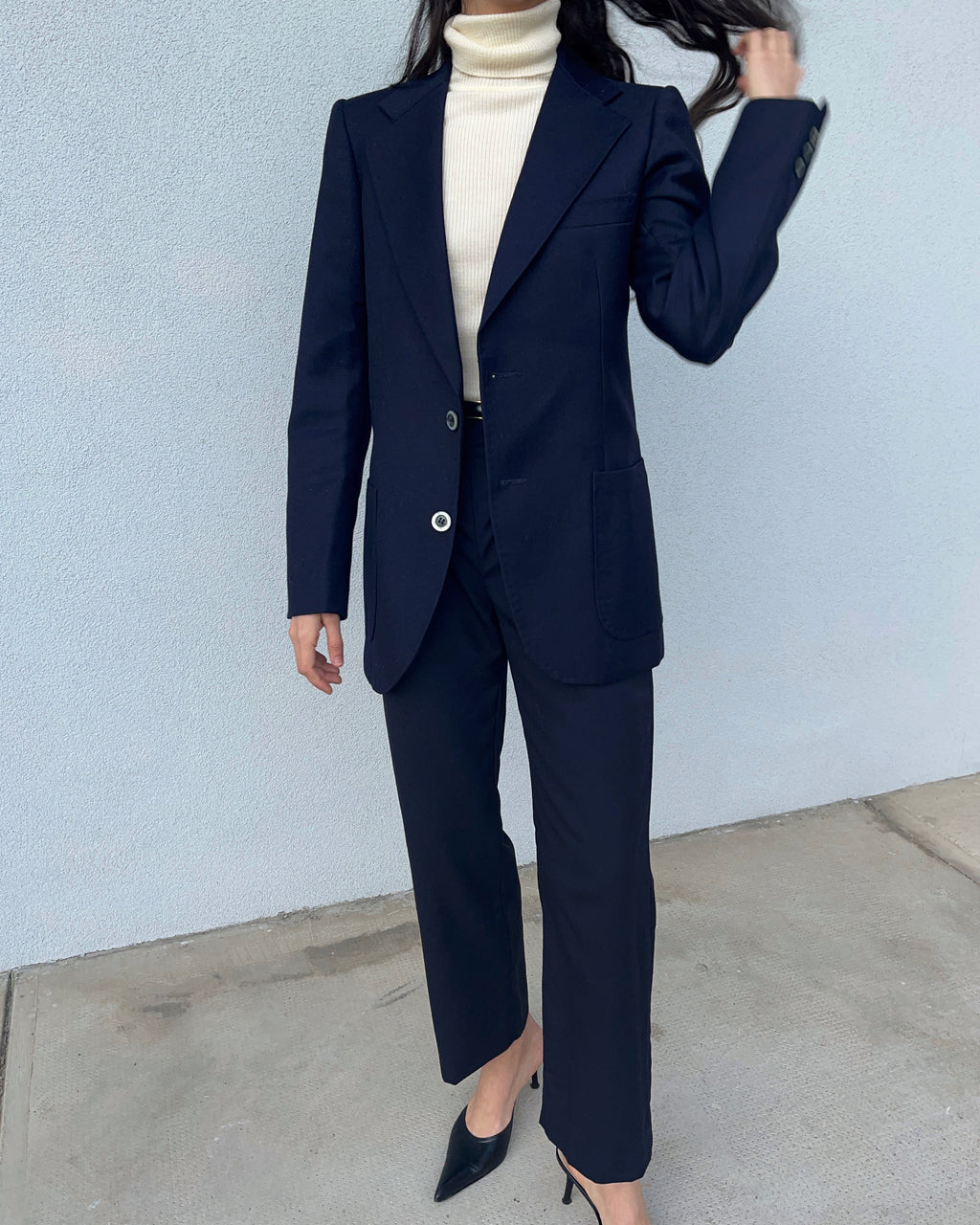 Blazer blu 100 lana