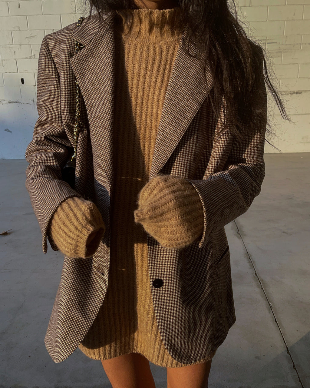 OVERSIZED BLAZER IN PIED DE POULE