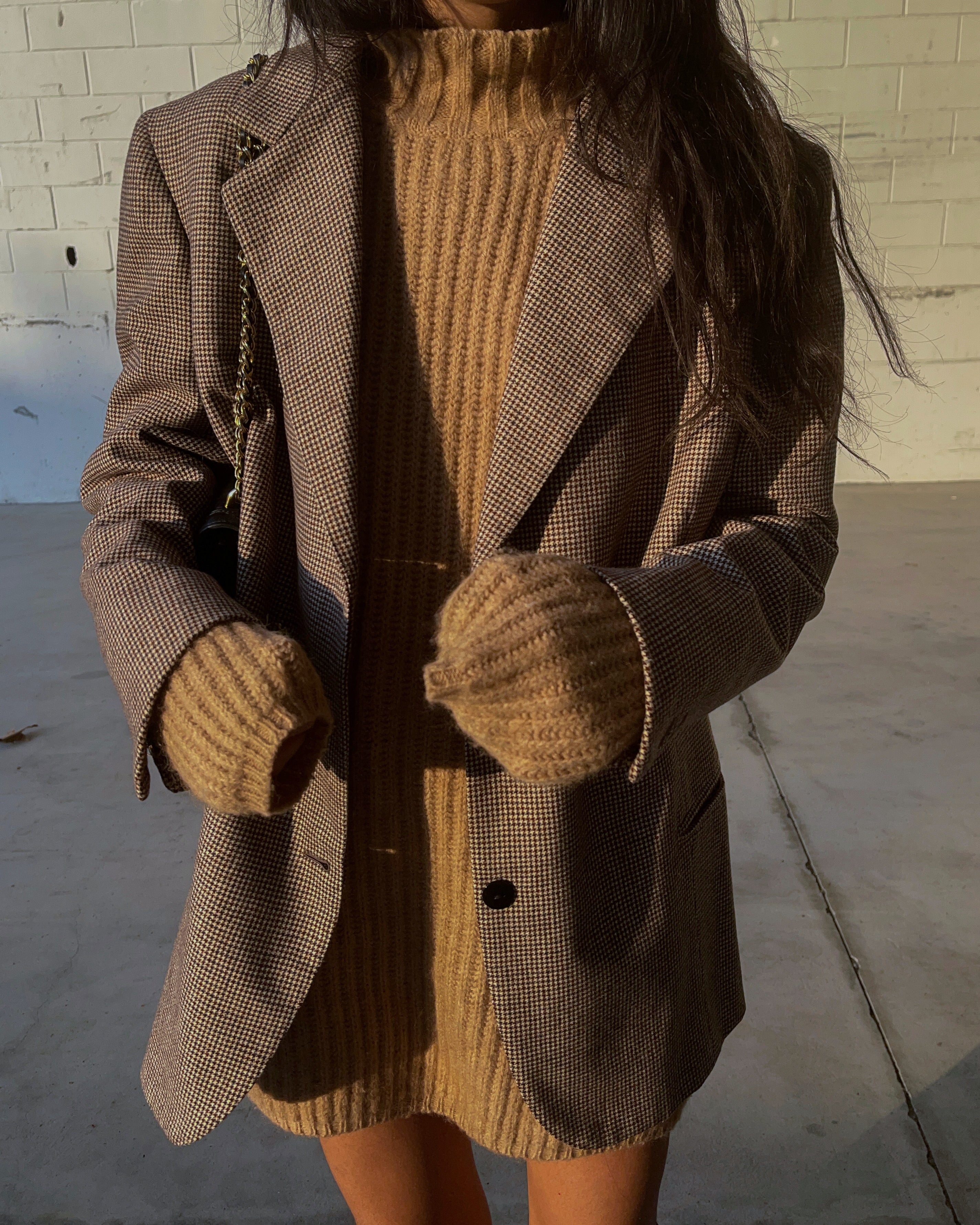 OVERSIZED BLAZER IN PIED DE POULE
