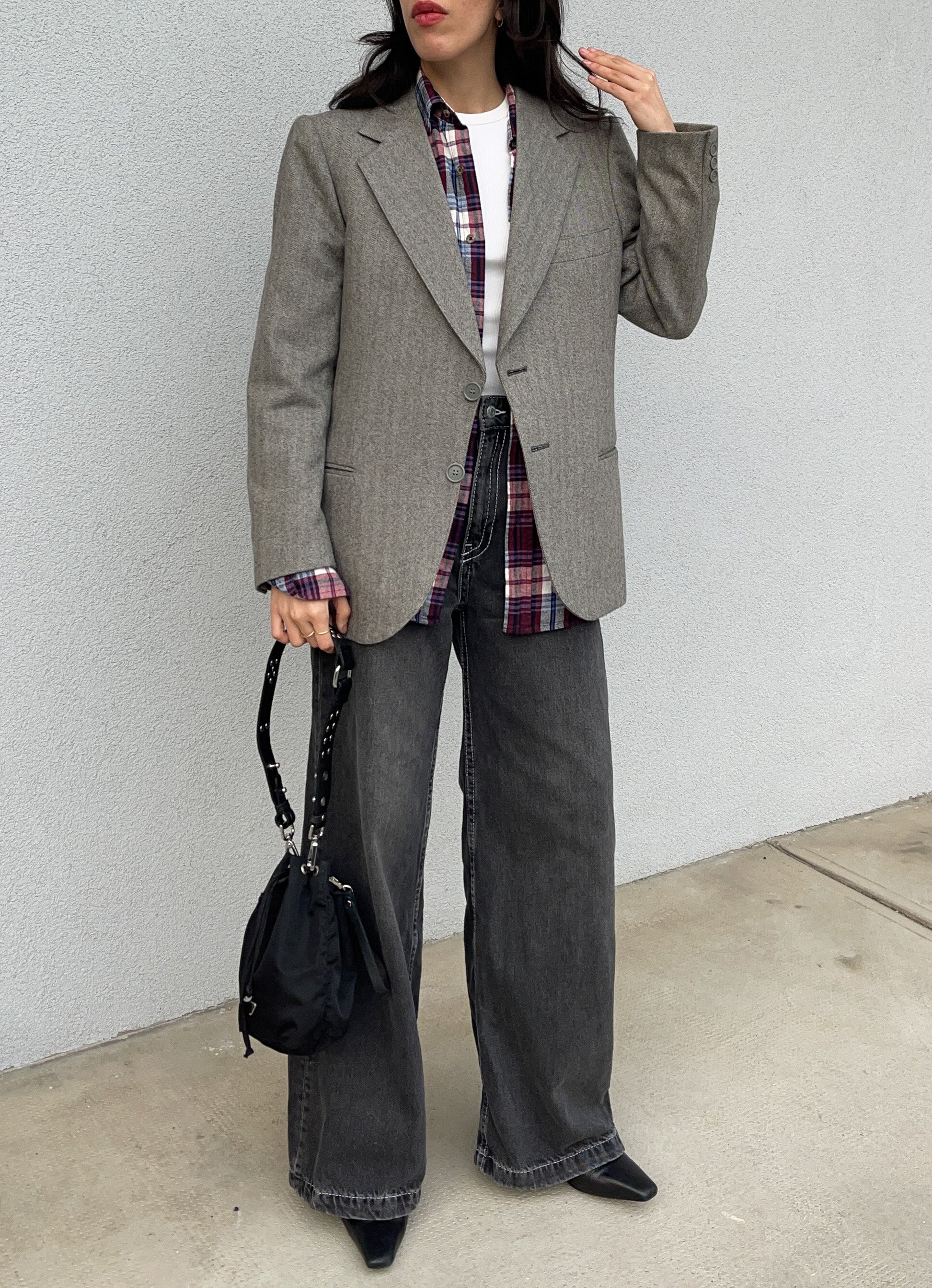 Grey spigato blazer