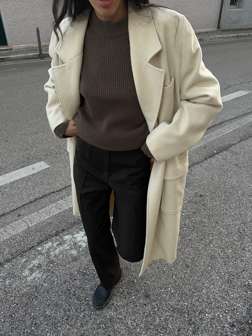 Cappotto bianco panna
