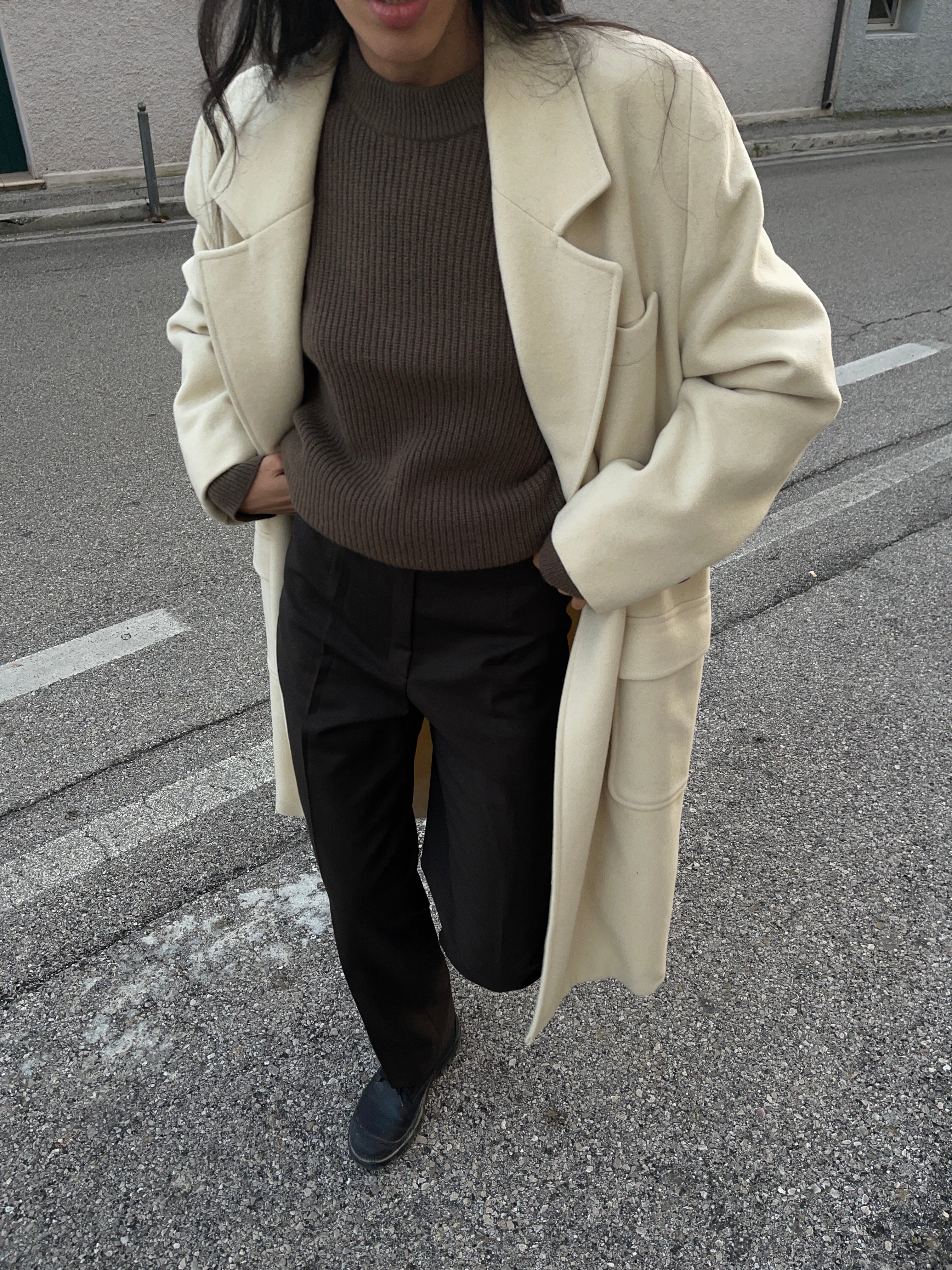 Cappotto bianco panna