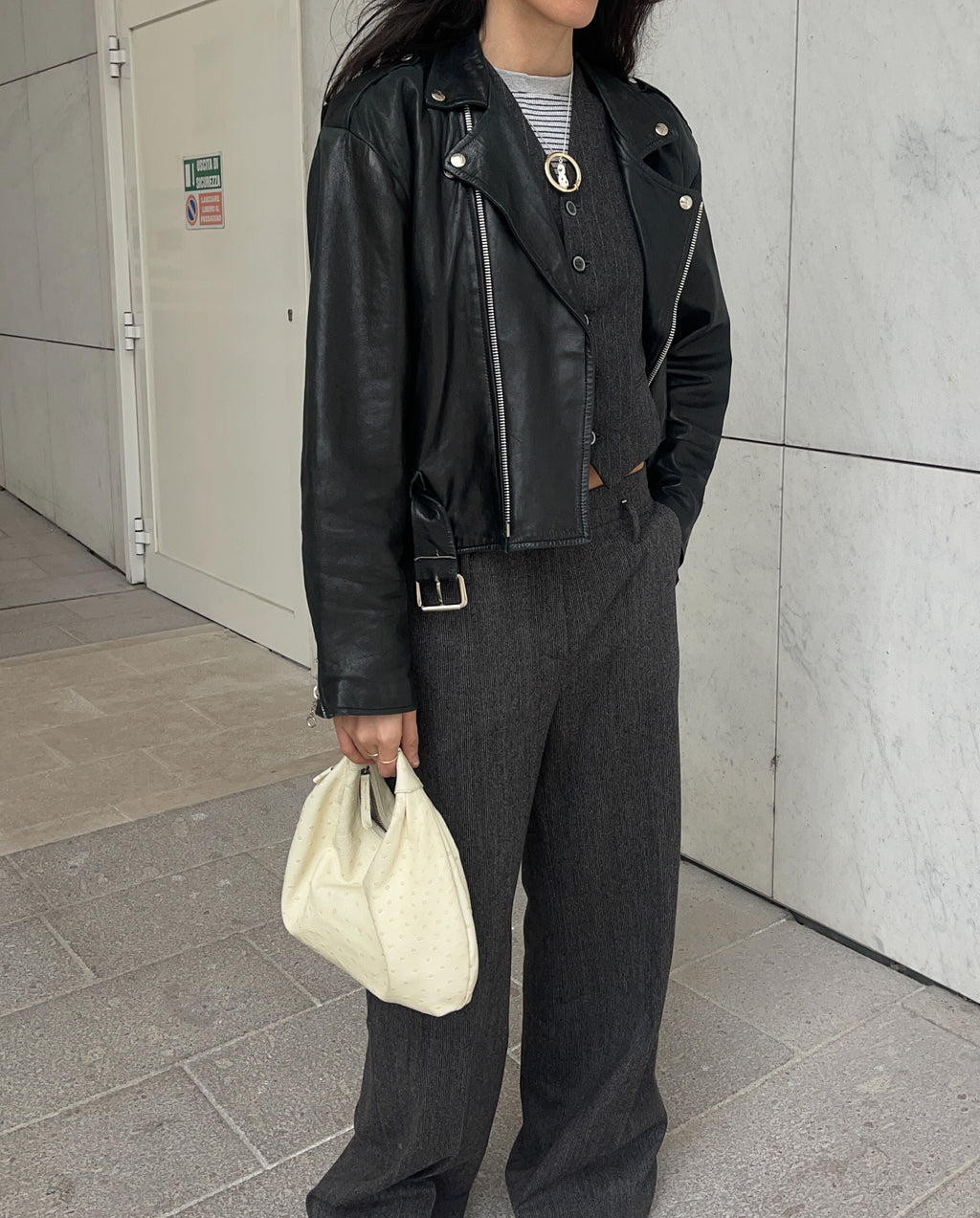 Chiodo vintage pelle