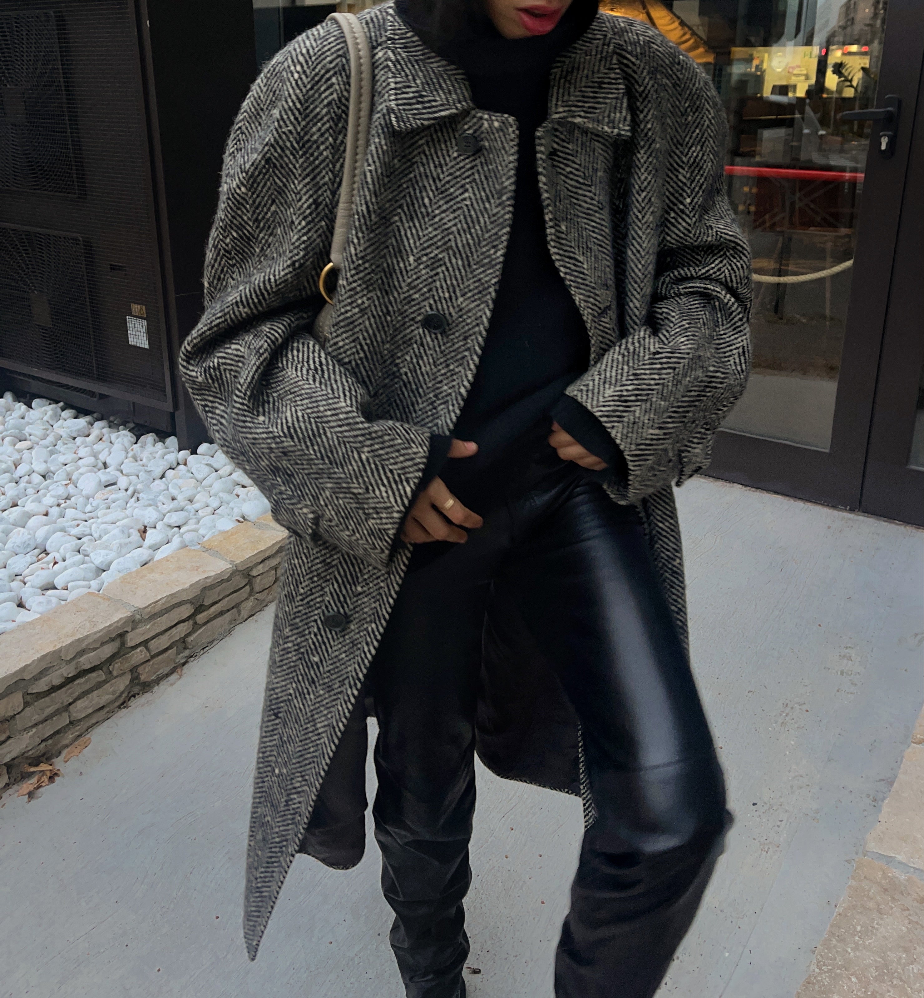 Cappotto spigato lana
