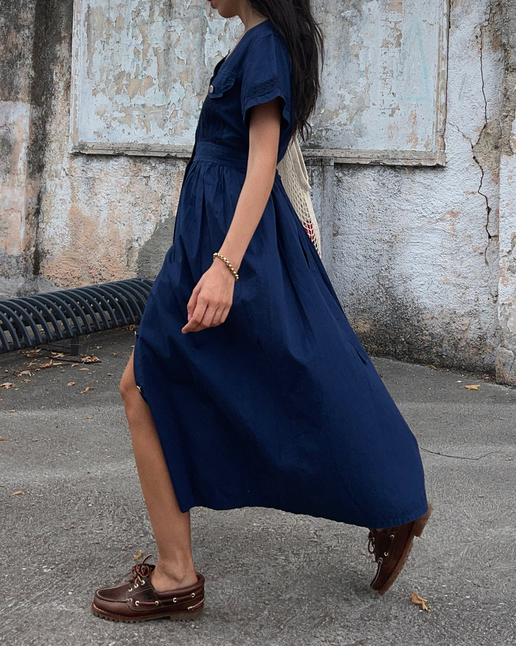 Blue cotton dress