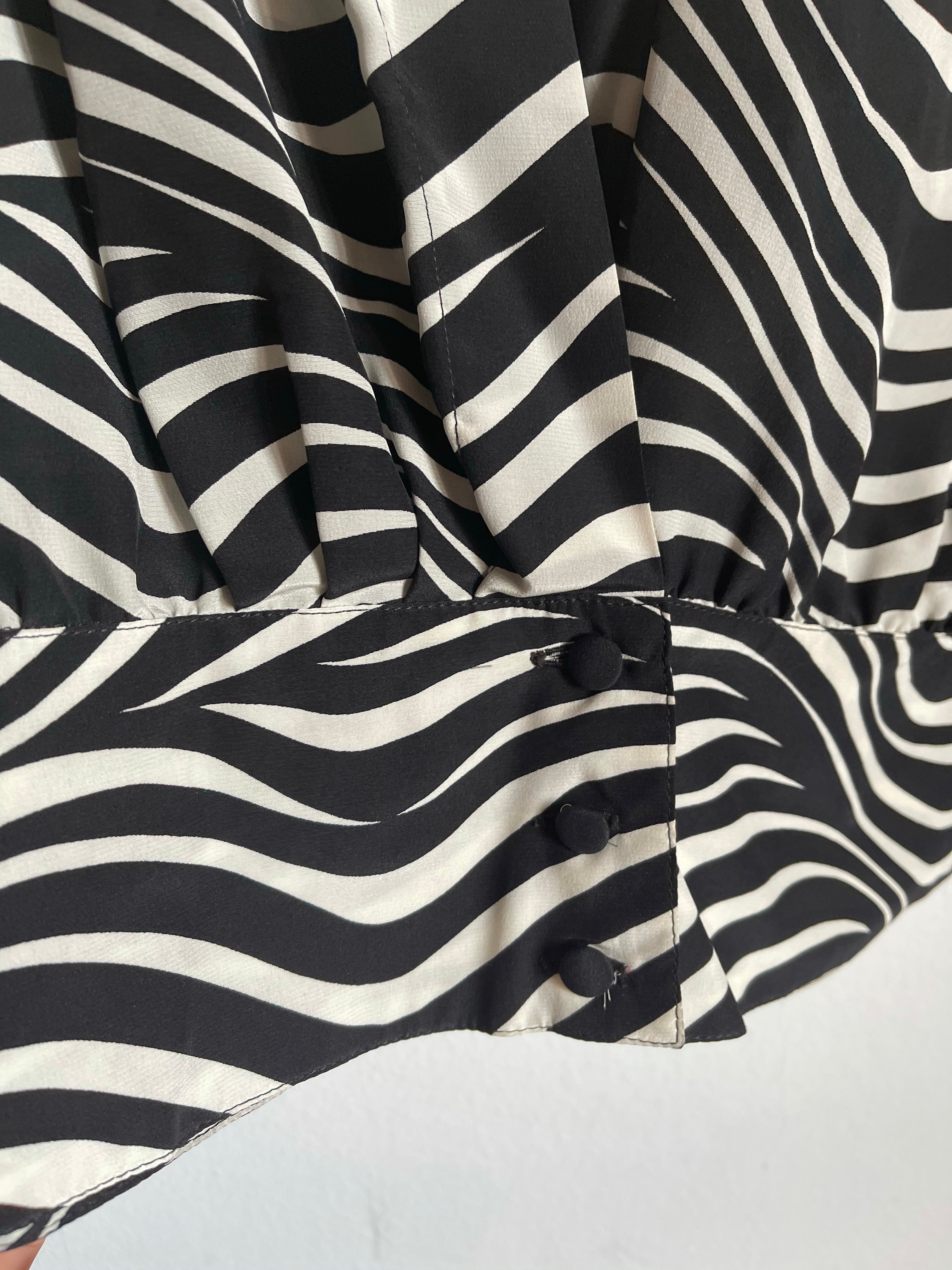 100% silk 'zebra' blouse