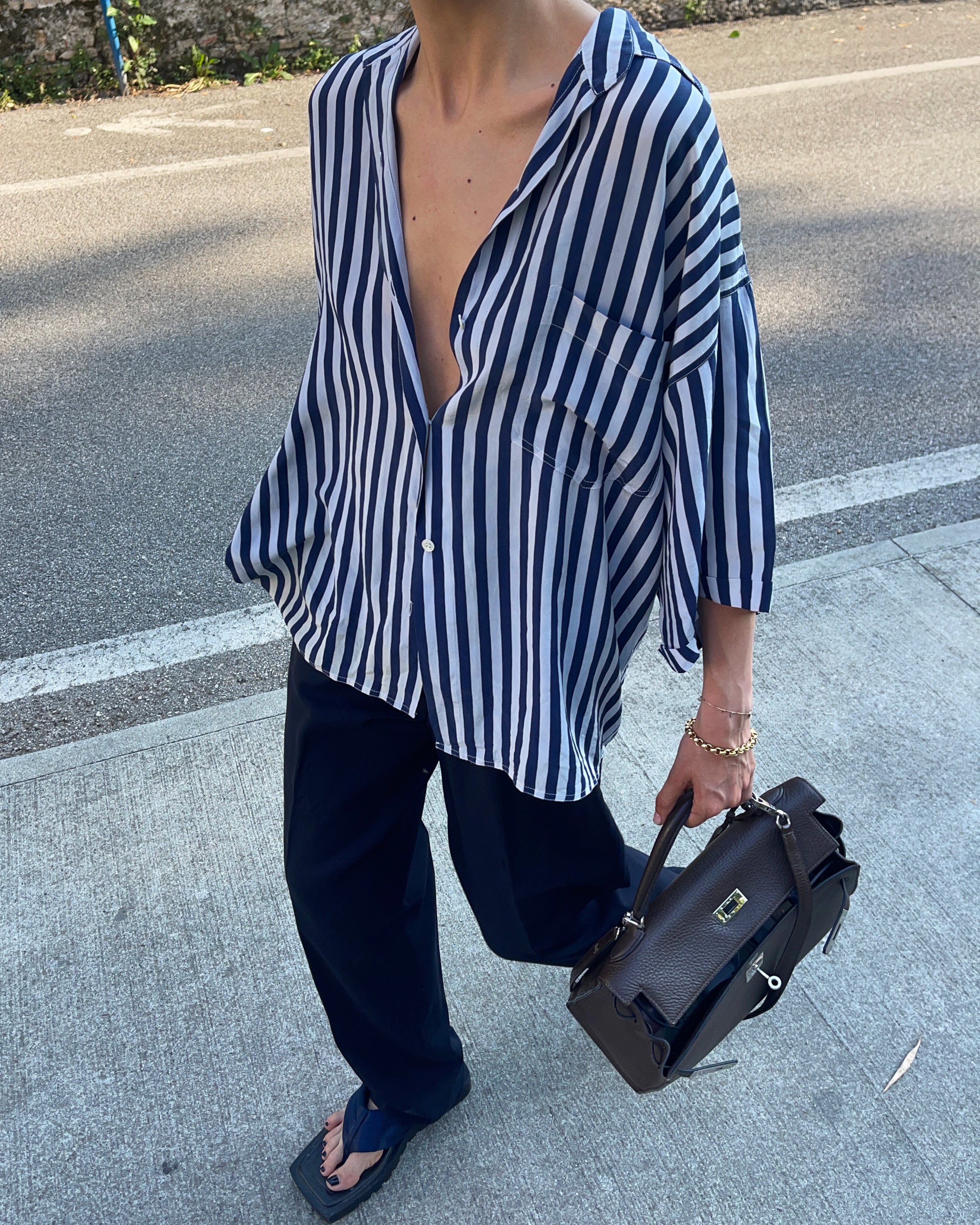 100 silk striped shirt