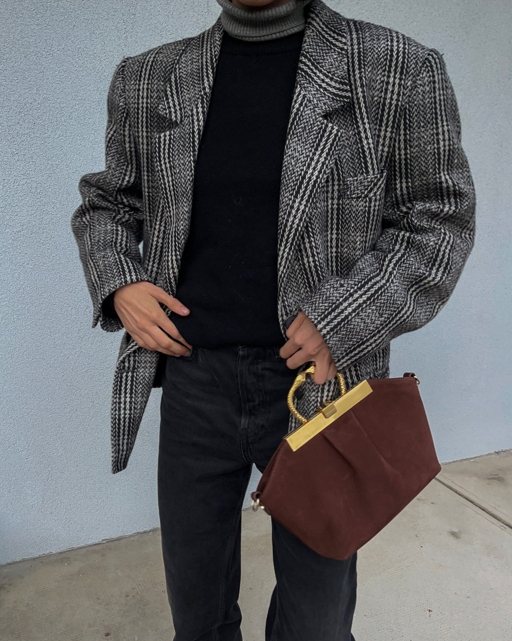 Check wool blazer