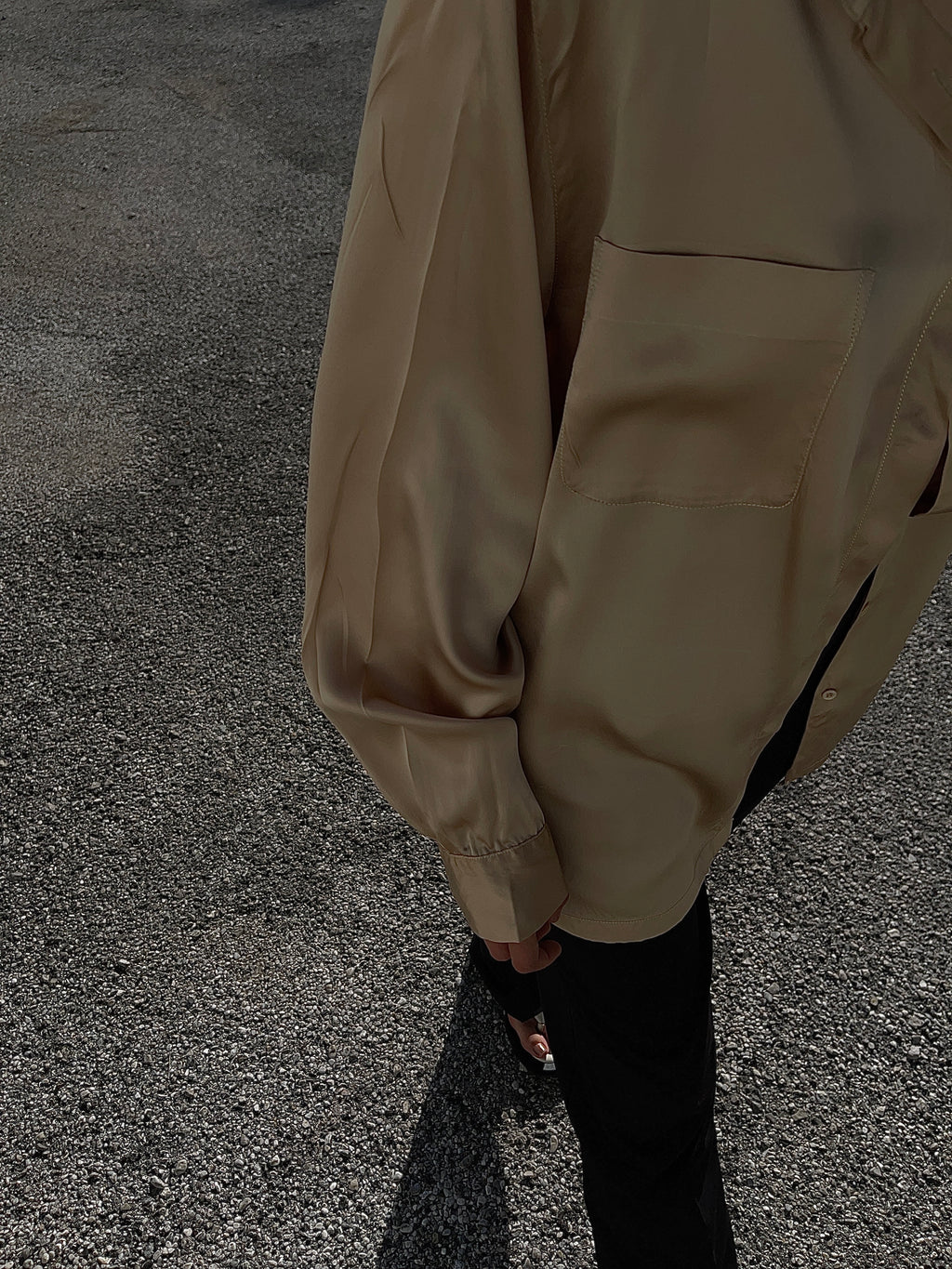 Camicia 100% liquid silk oro