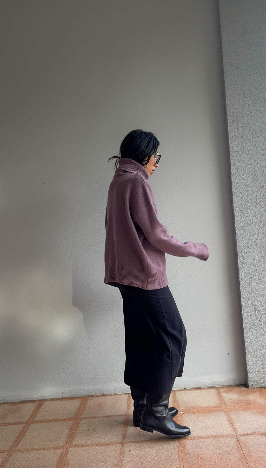 Oversize roll neck jumper