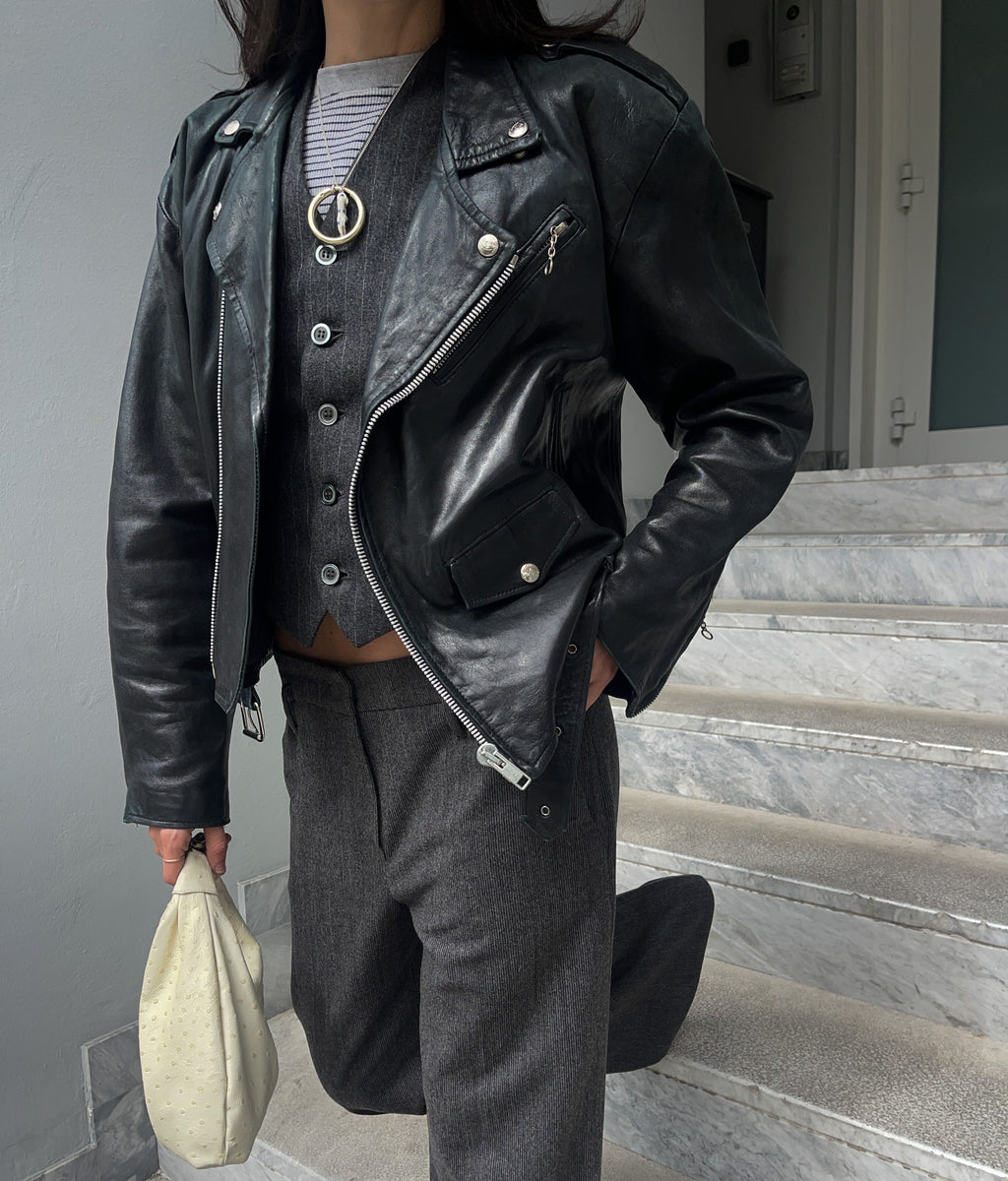 Chiodo vintage pelle