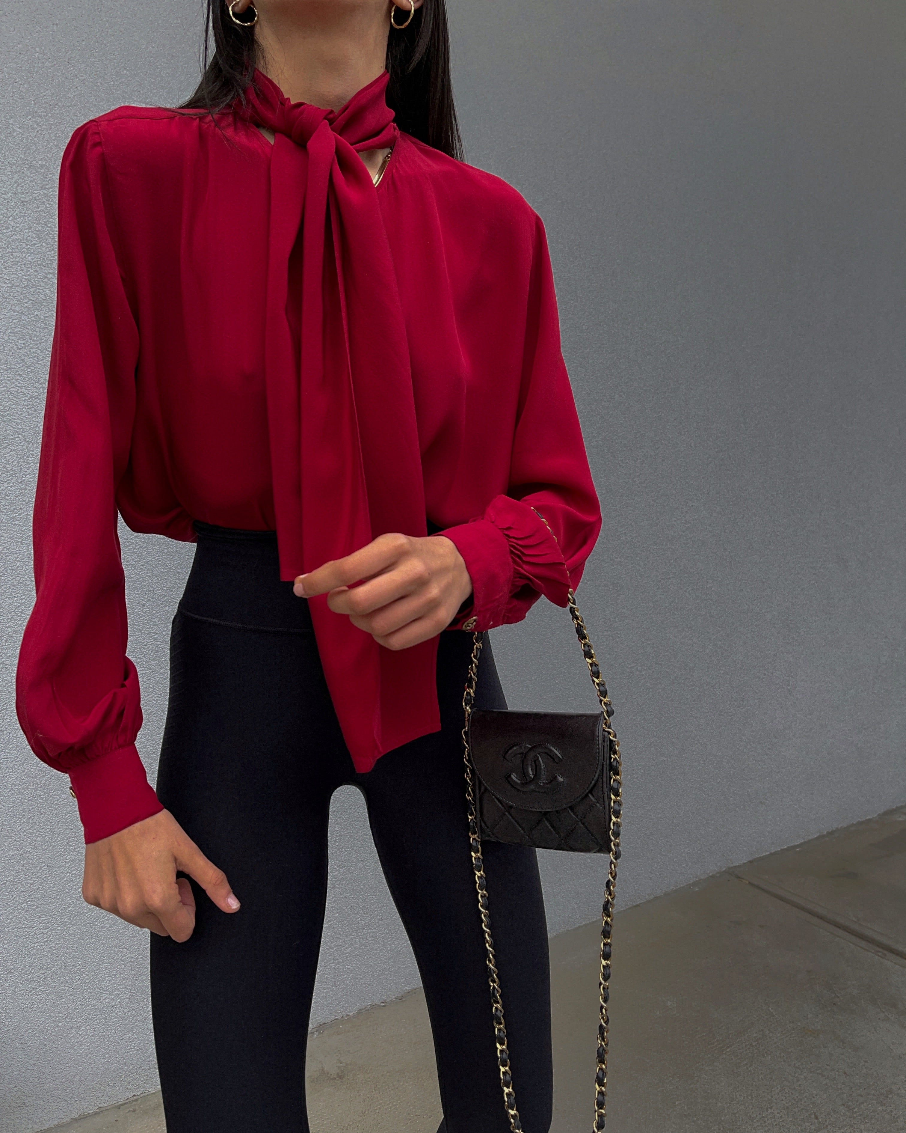 Camicia 100% seta fiocco