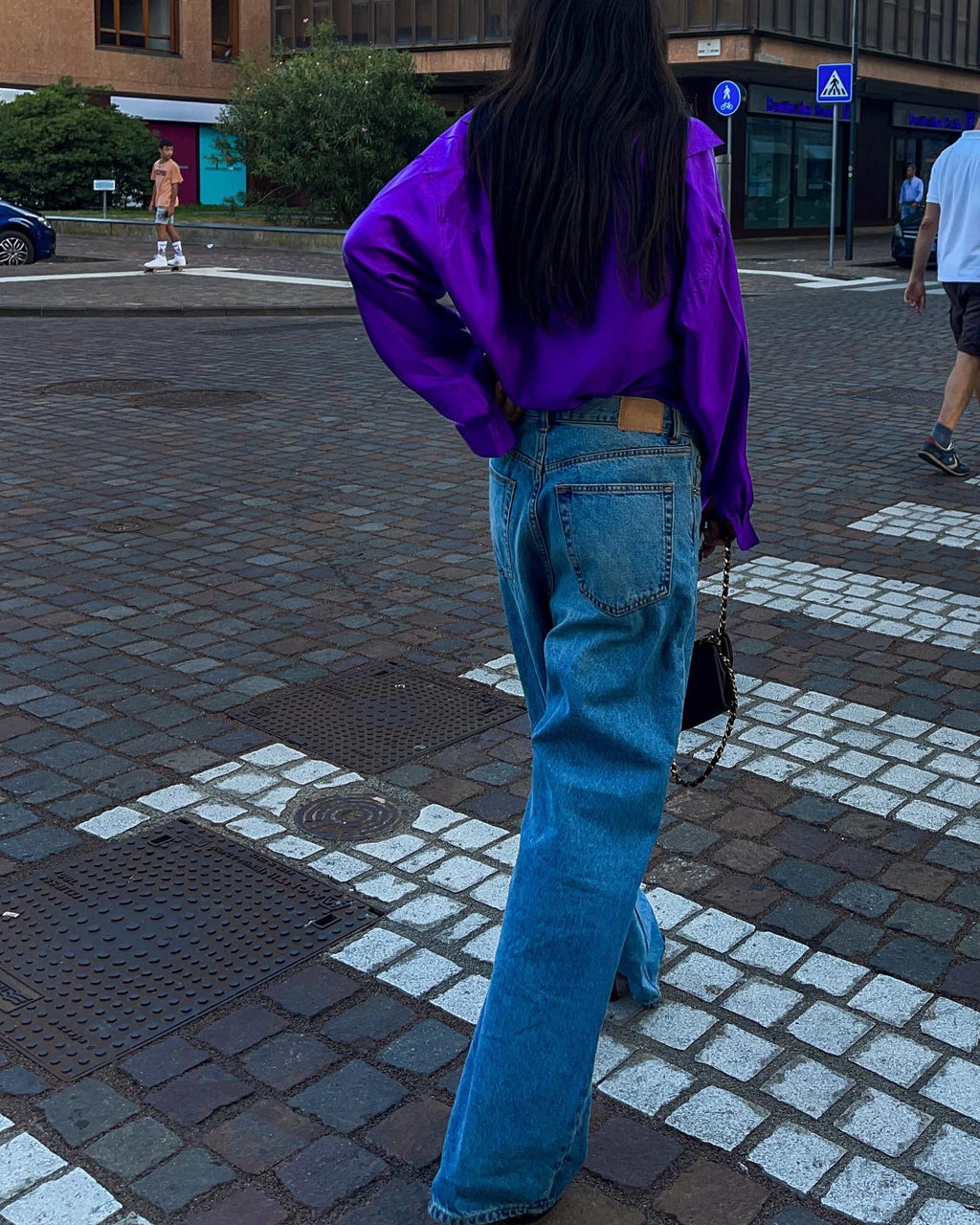 100 silk violet shirt