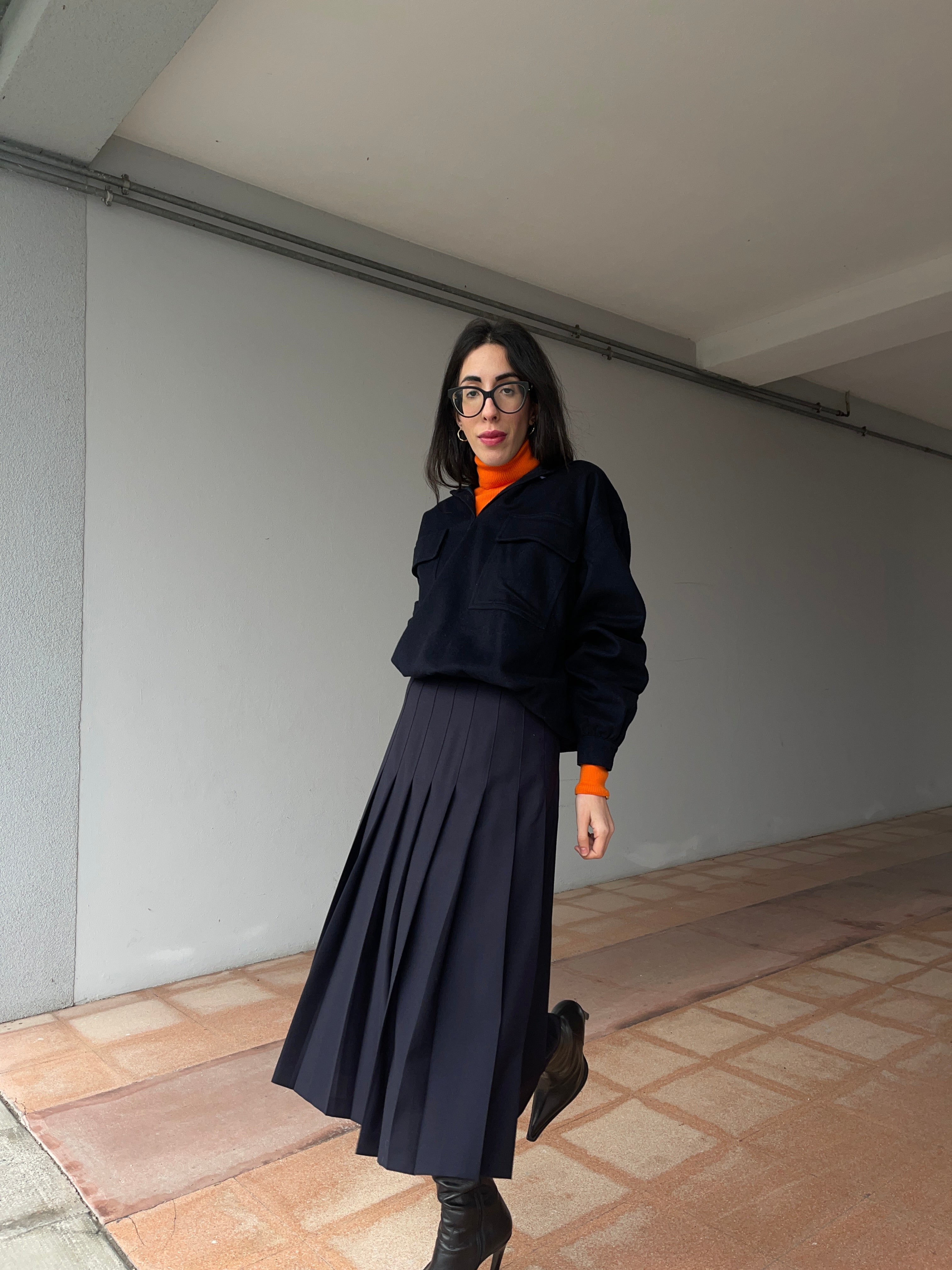 Blue wool skirt*