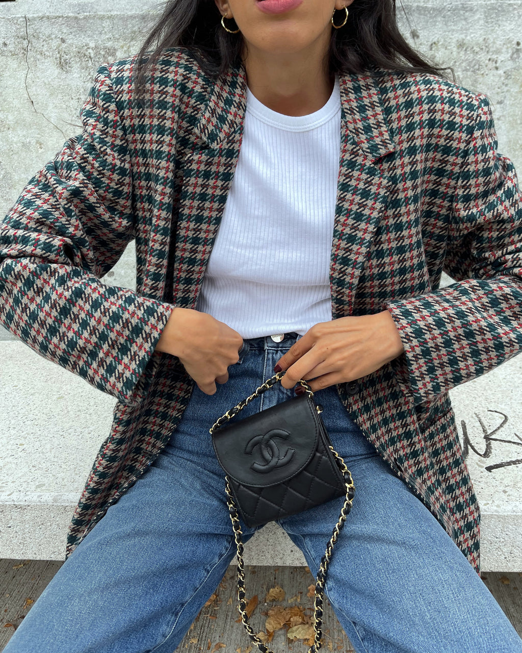 Check wool blazer