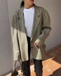 Oversize micro check blazer