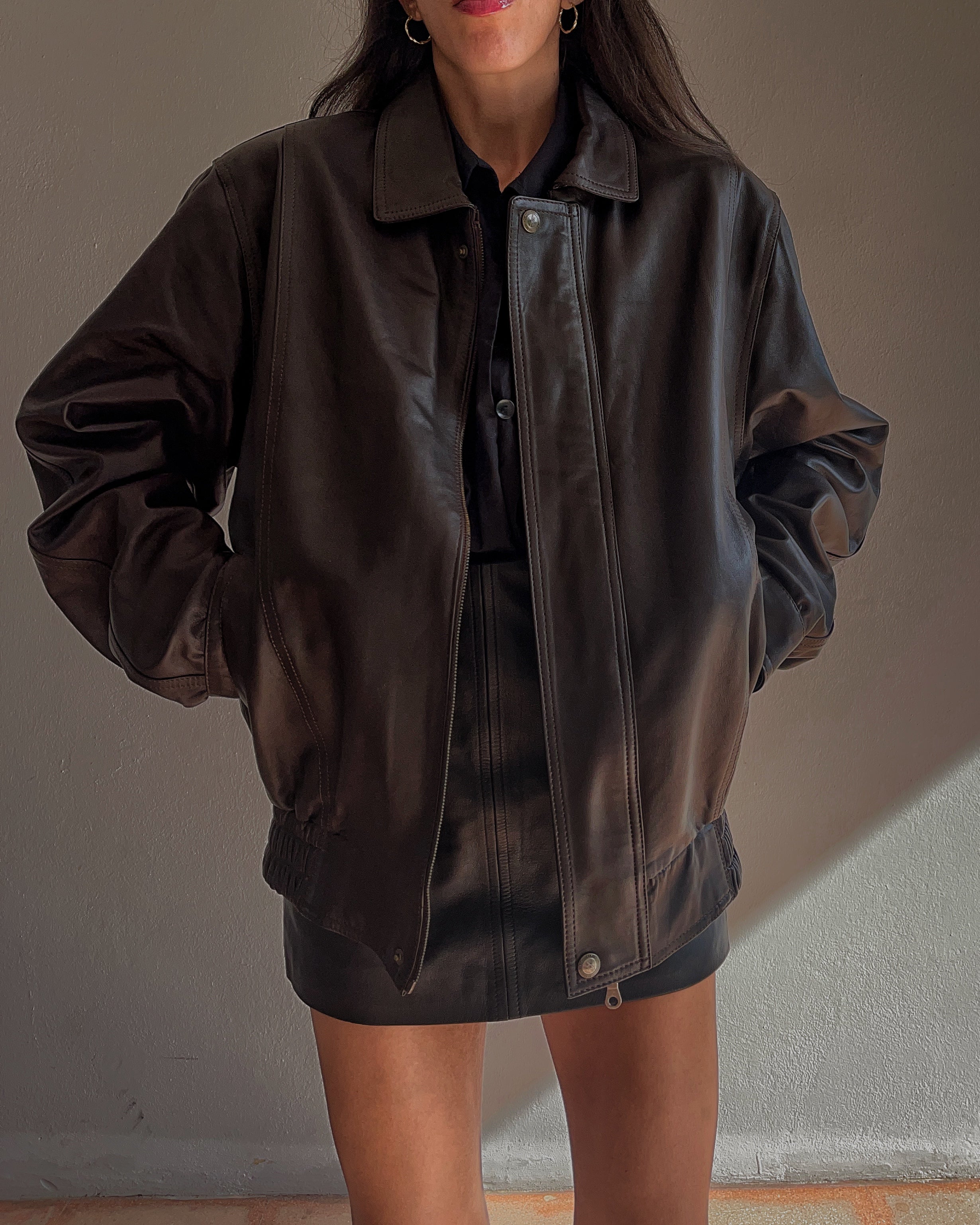 Nappa leather bomber jacket