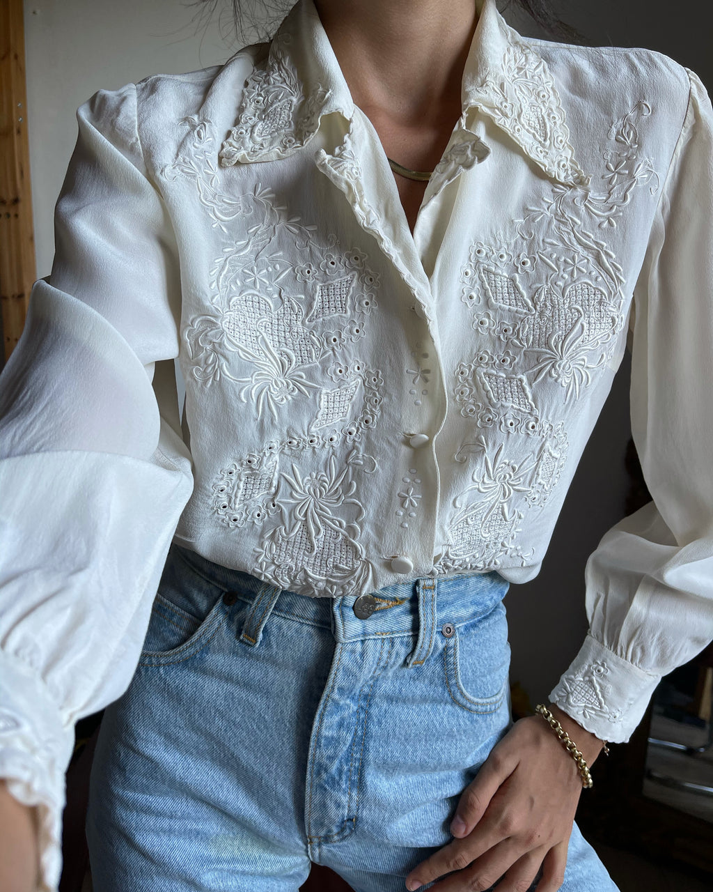 100 silk embroided handmade