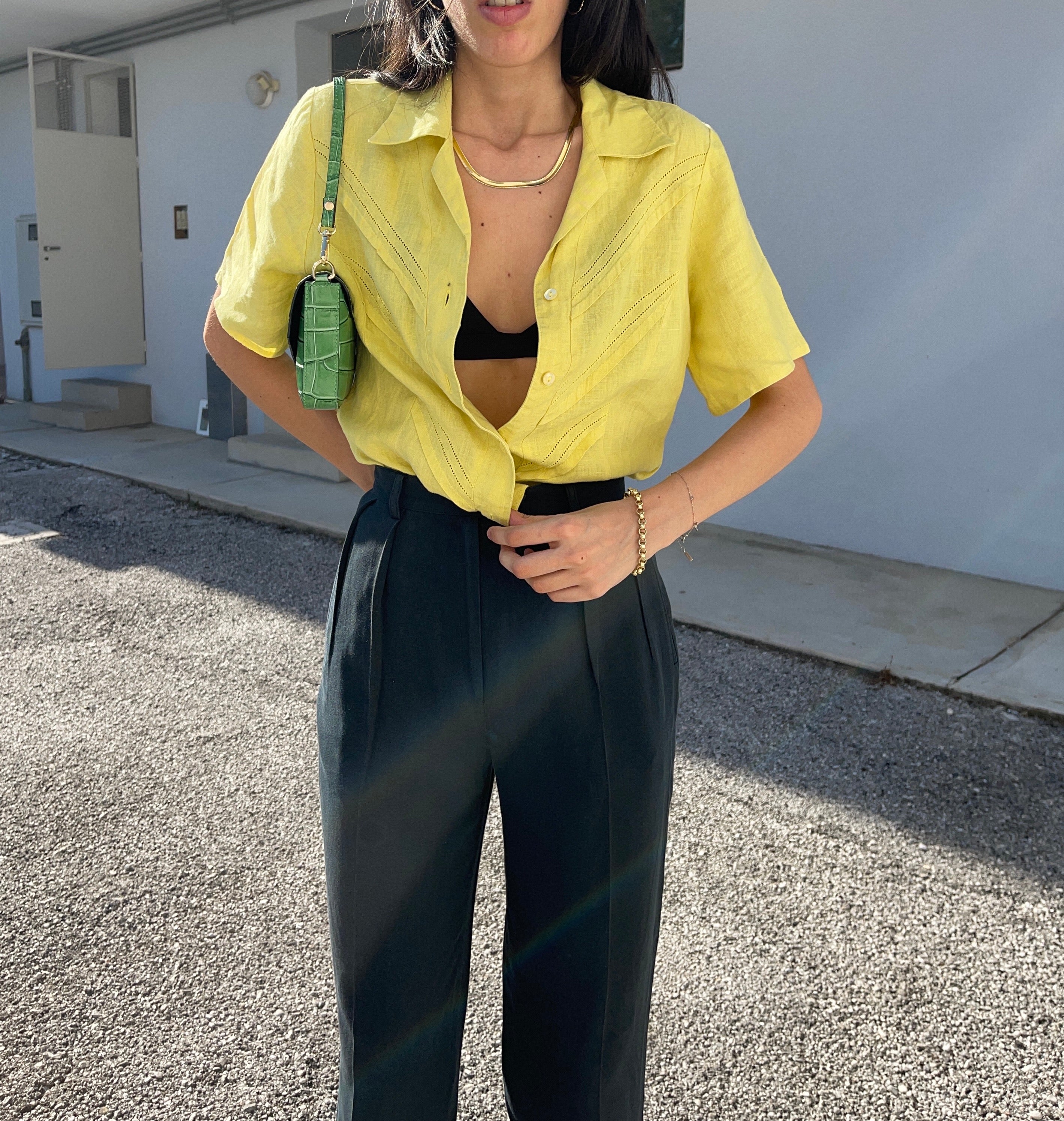 Lime linen shirt