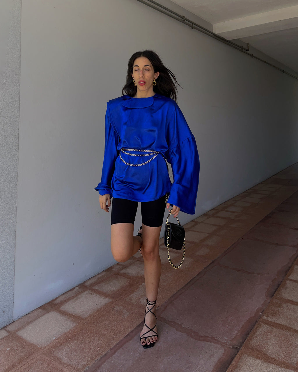 liquid silk maxi blouse