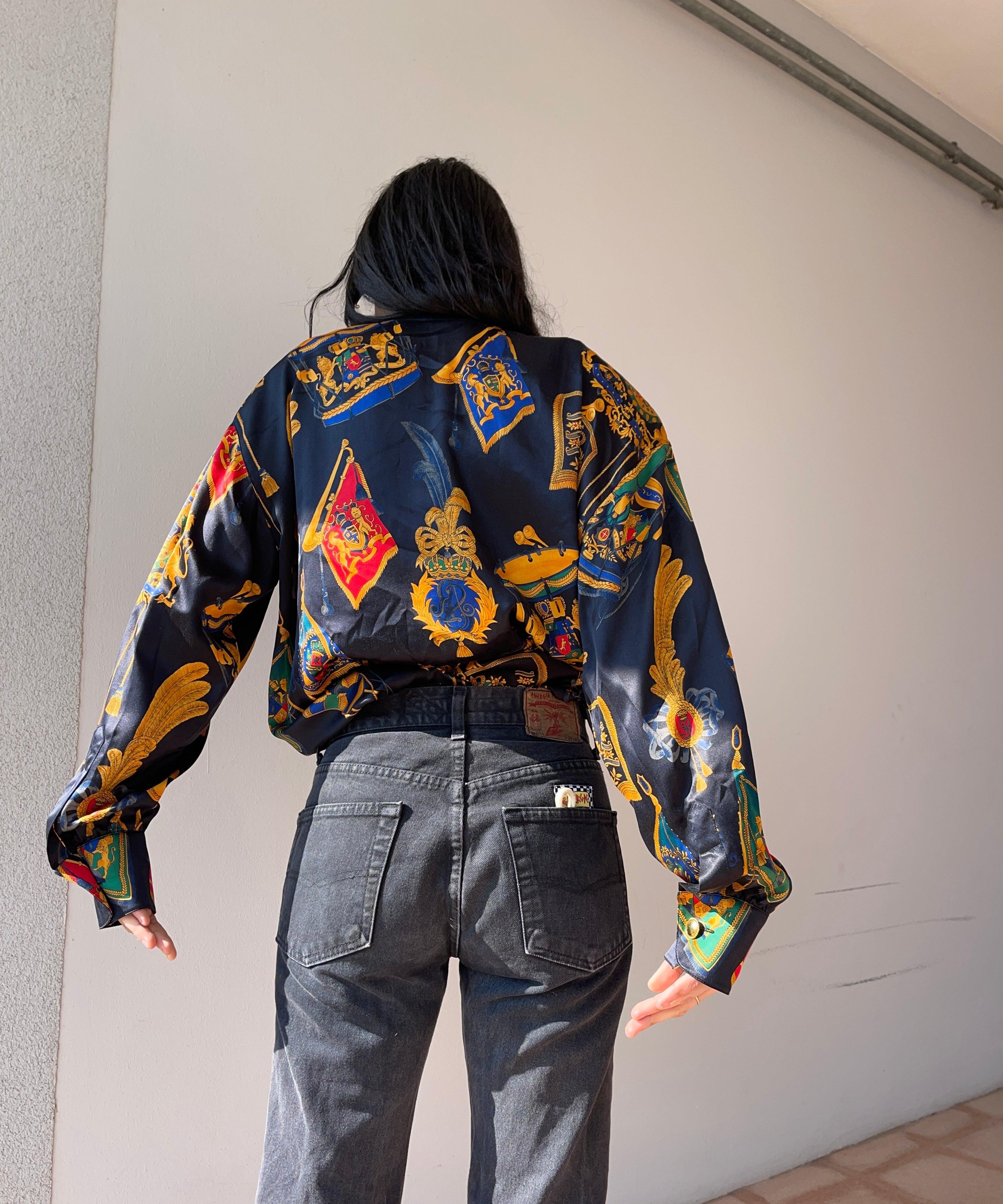 100 silk escada shirt