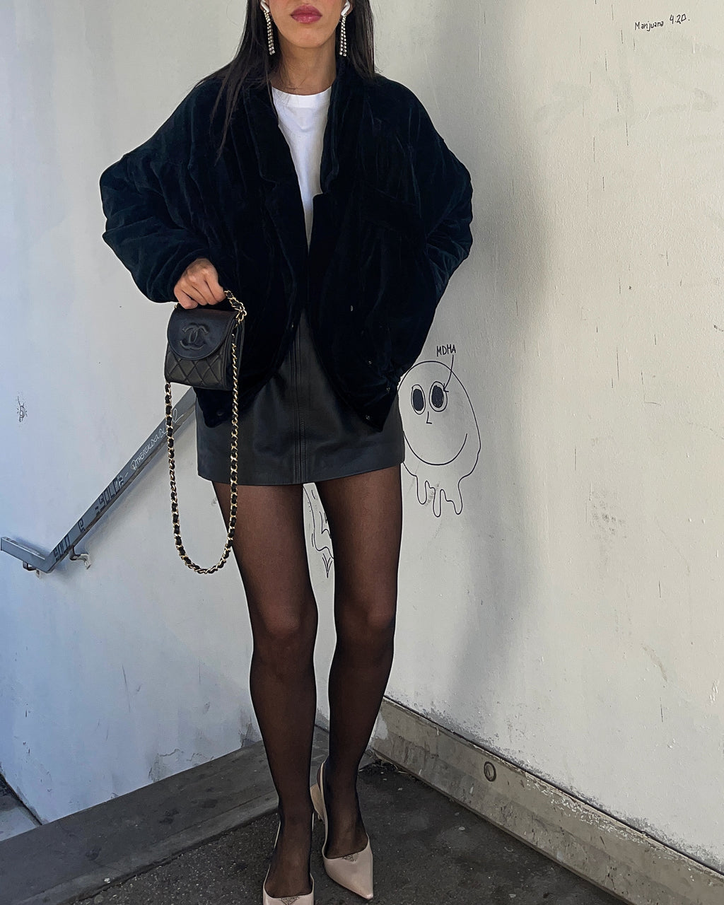 Velvet bomber jacket