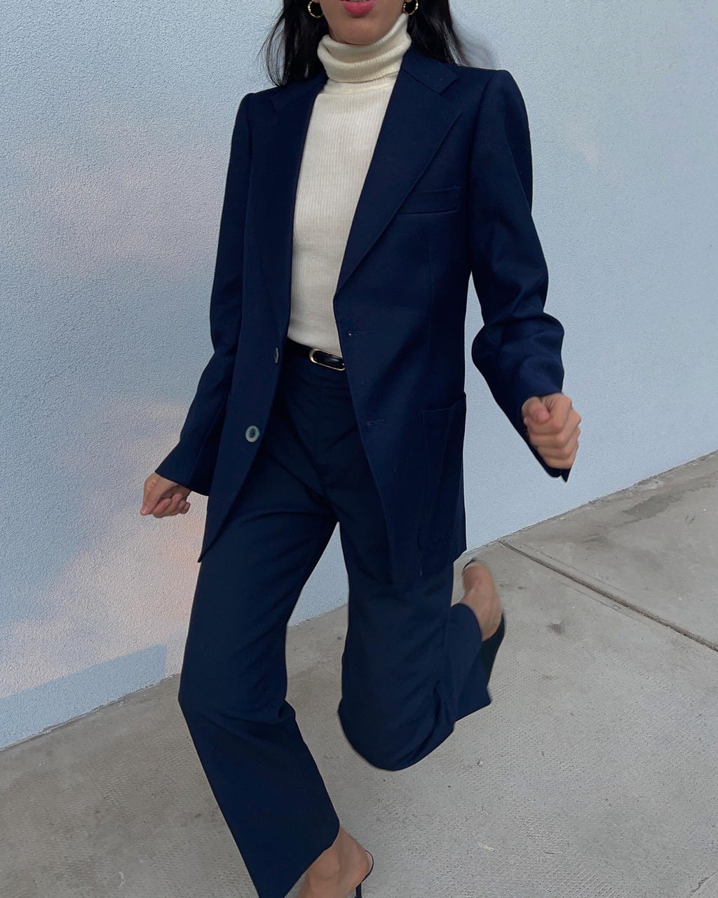 Blazer blu 100 lana