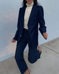 Blazer blu 100 lana